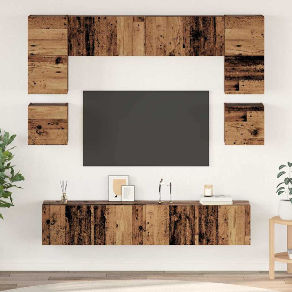 Zestaw Szafek RTV Szafka pod Telewizor Meblościanka Brąz 80 x 30 x 30 cm