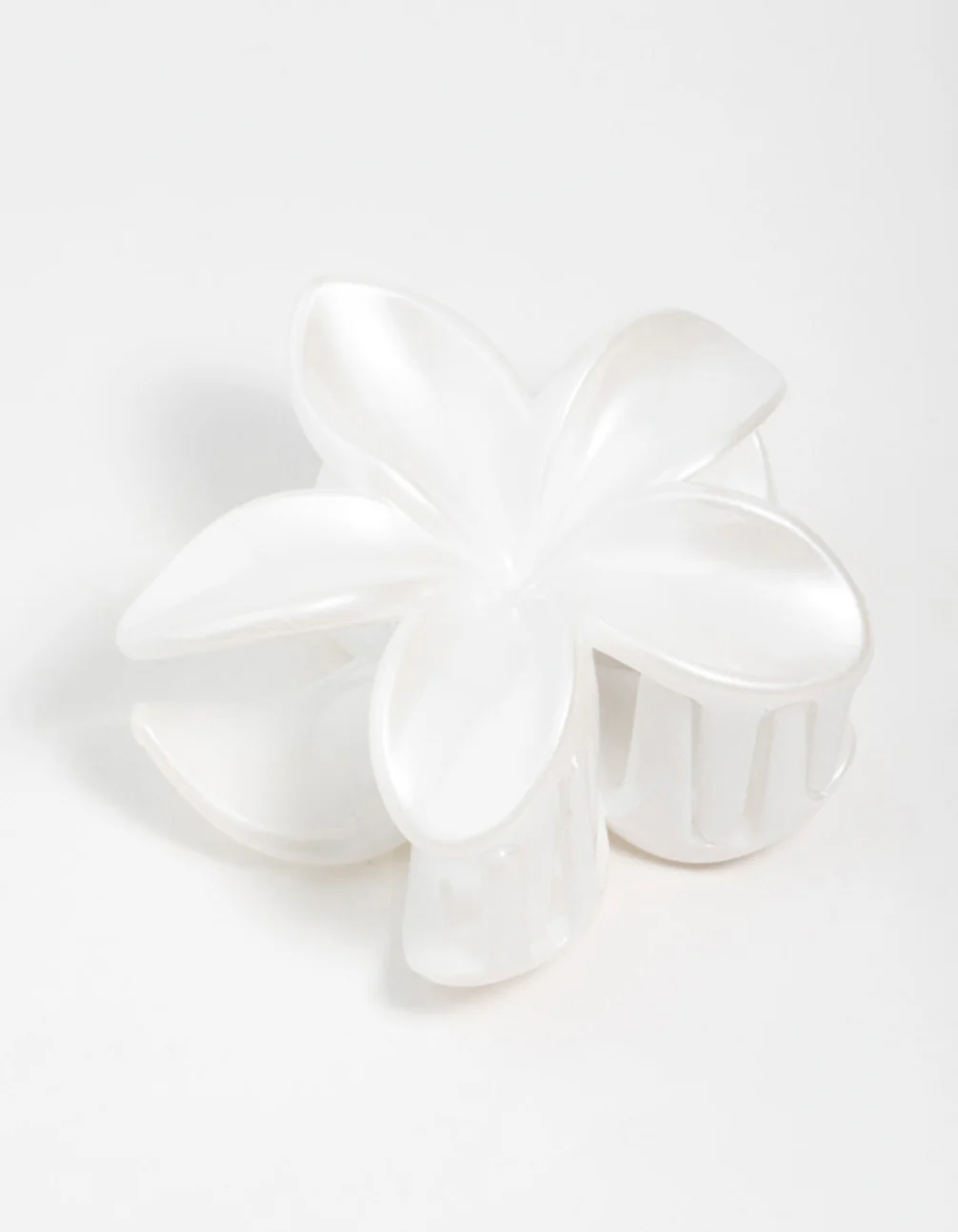 White Frangipani Flower Claw Clip