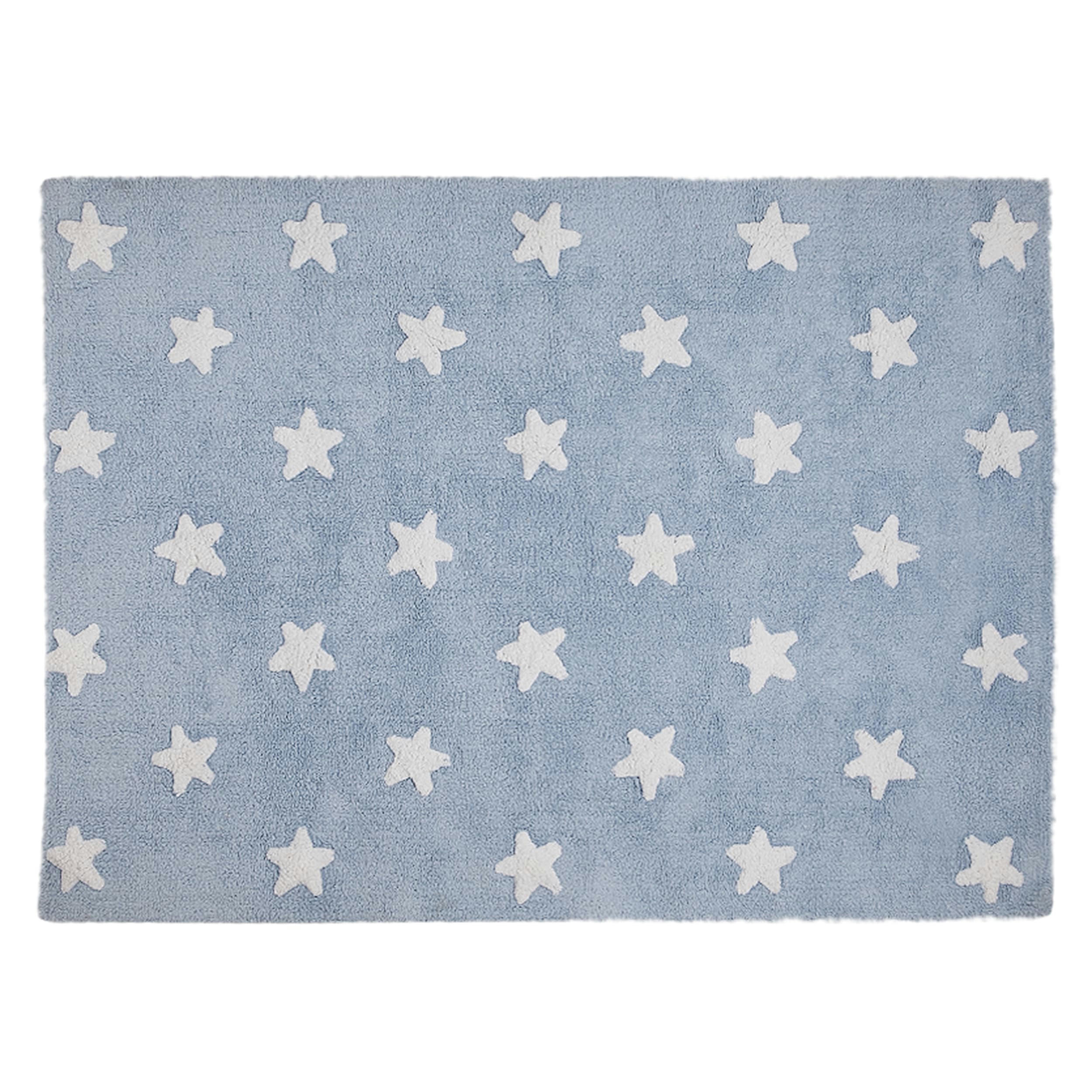 ÉTOILES - Tapis ethnique enfant en coton beige 120x160