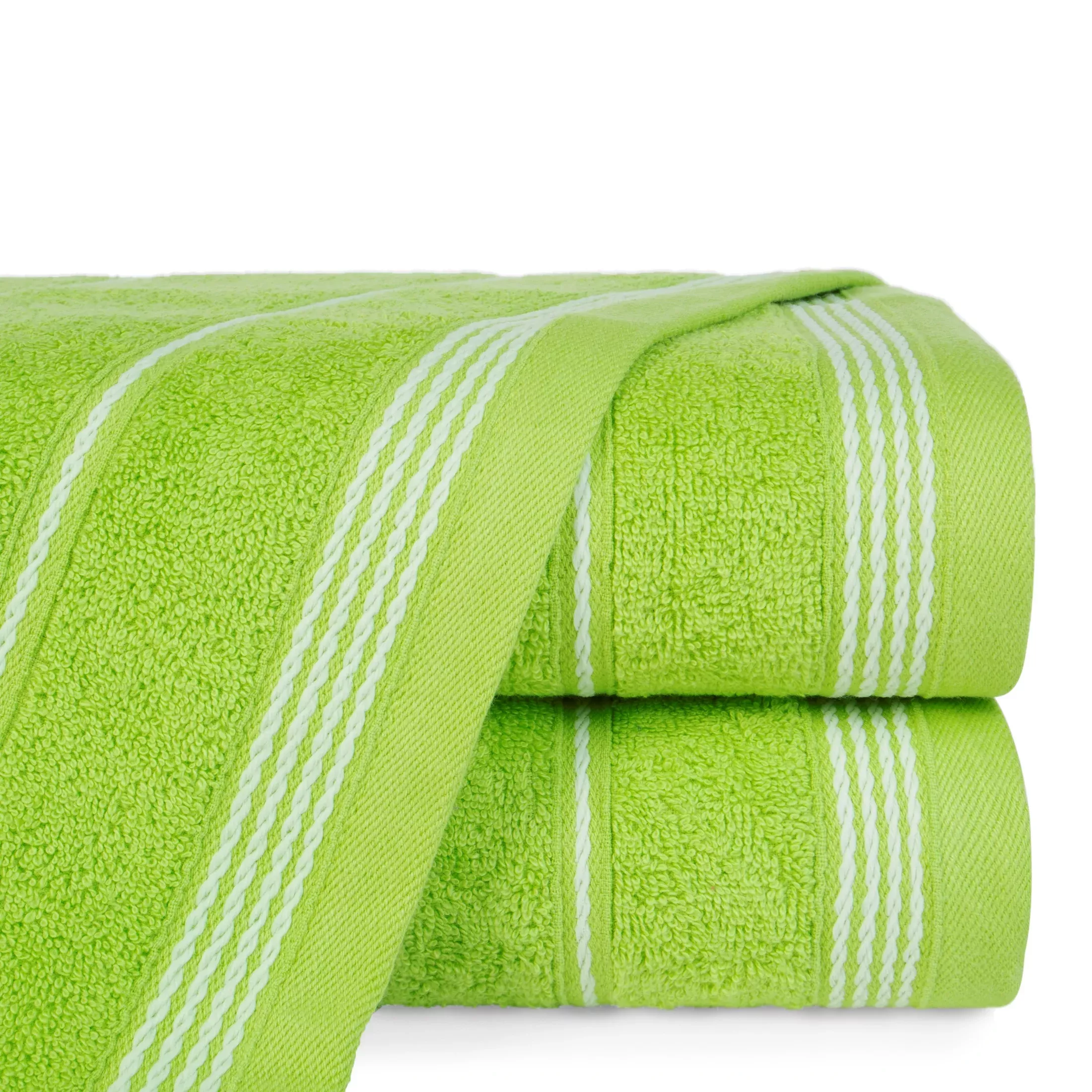Ręcznik kąpielowy 50x90 cm bawełniany kolor jasnozielony ze stębnowaną bordiurą 500 g/m2 MIRA