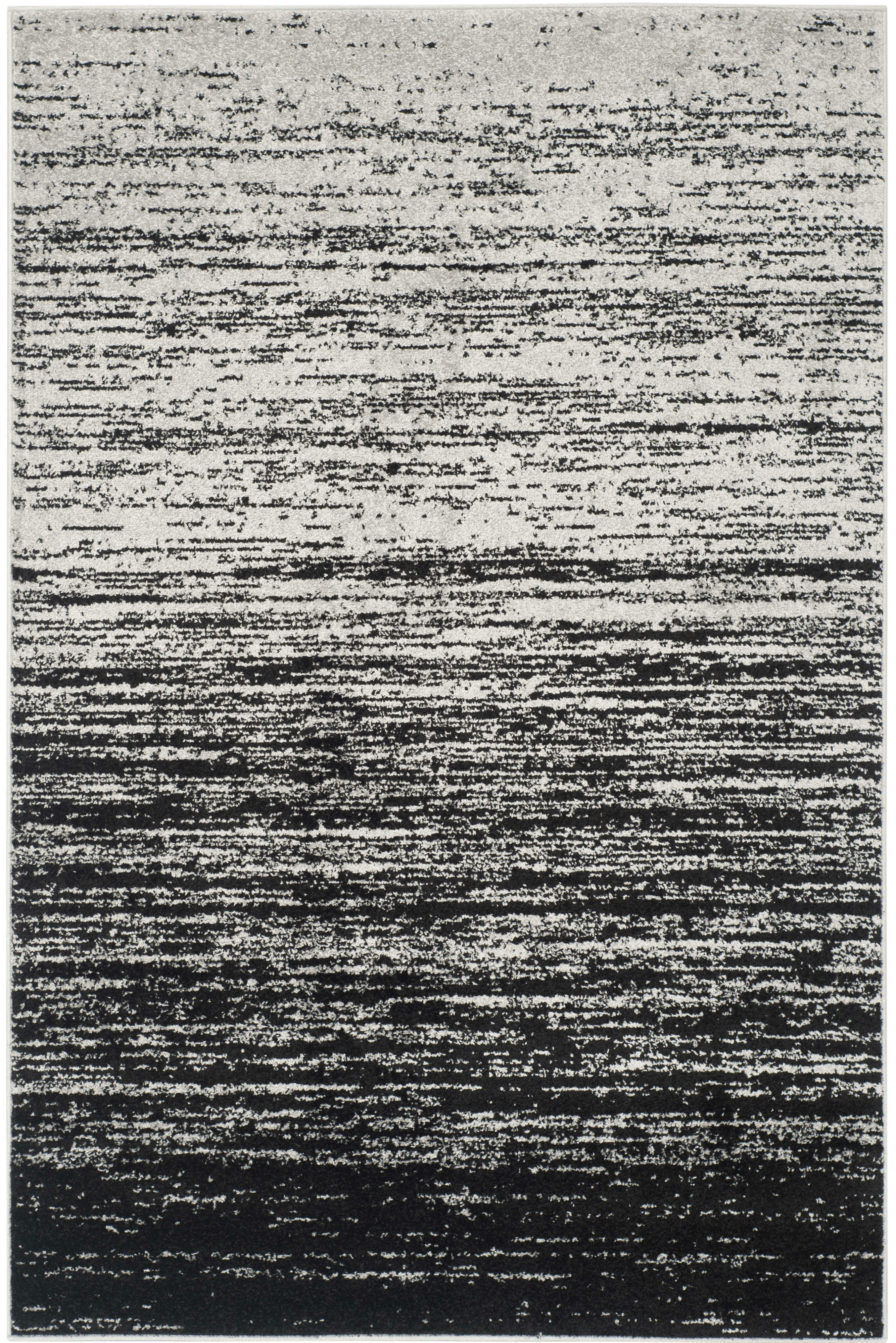 ADIRONDACK - Tapis de salon interieur en argente & noir, 183 x 274 cm