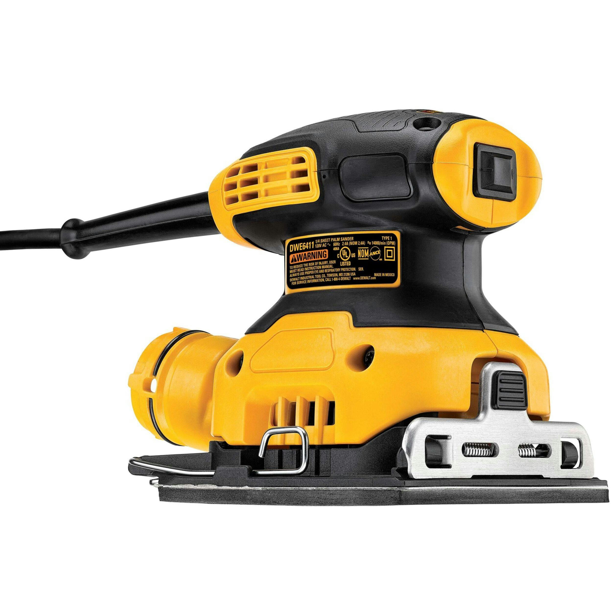 DEWALT DWE6411 2.3A Corded Palm Grip Sheet Sander with Dust Port/Vacuum Adaptor, 1/4-in