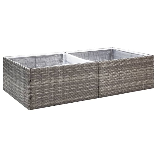 NNEVL Garden Planter Grey 157x80x40 cm Poly Rattan