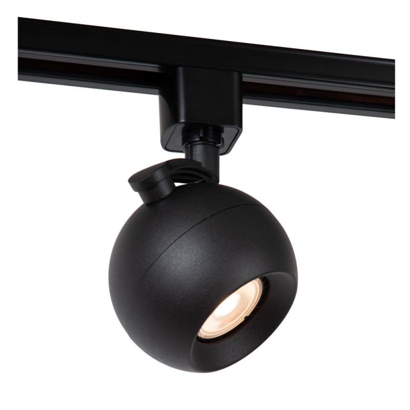 Spot LED Track Favori noir dimmable GU10 50 W LUCIDE