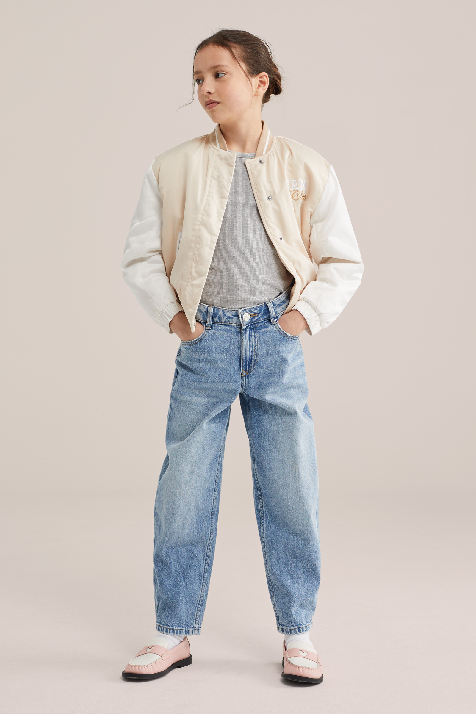 Meisjes singlet van ribstof