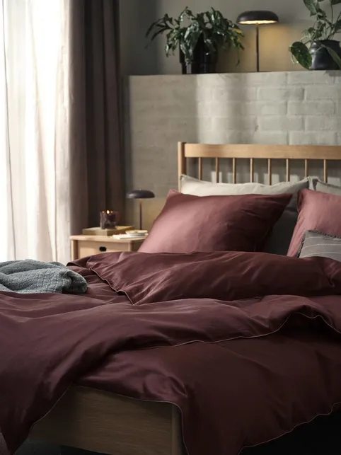 Sengetøj SANNA satin 140x200 aubergine