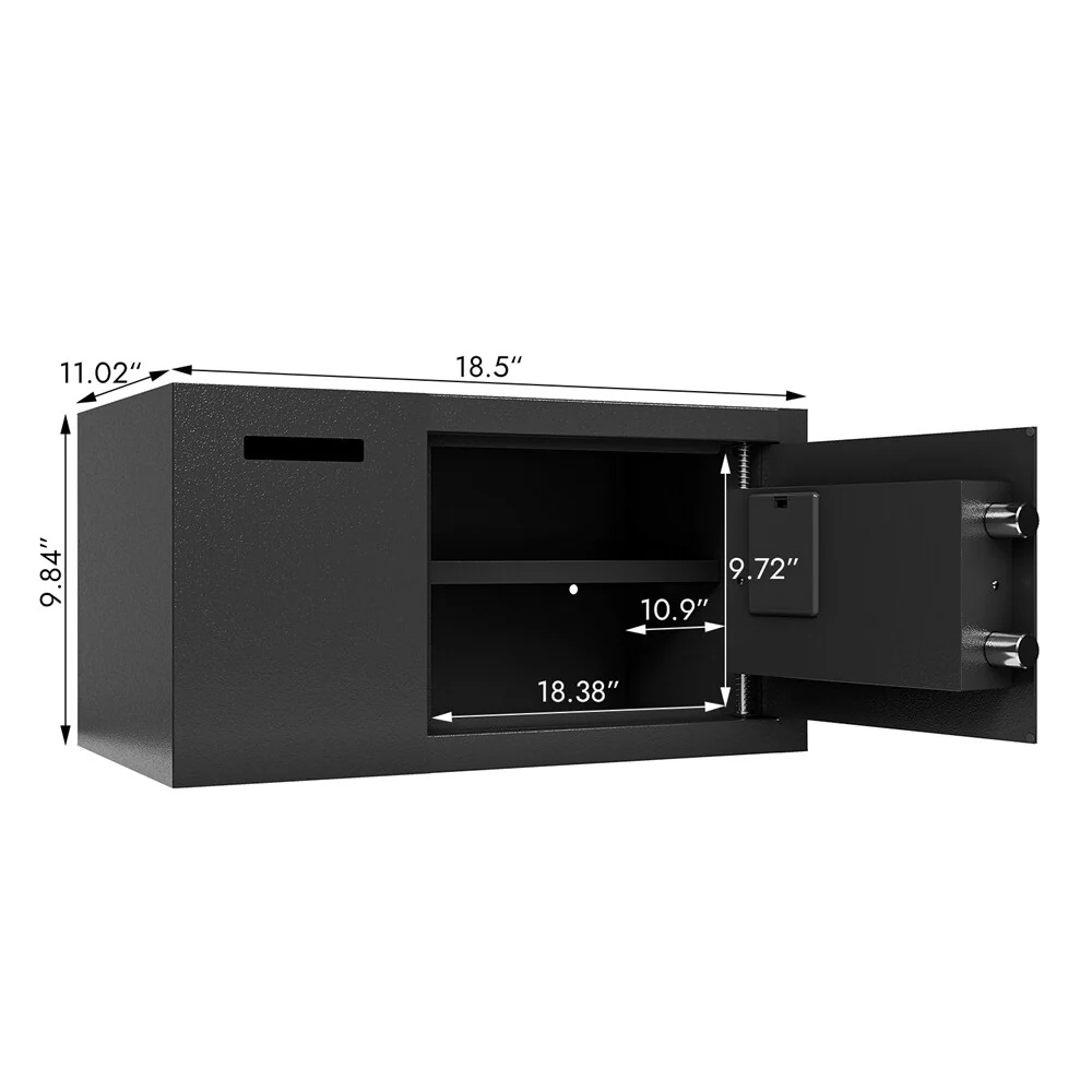 1.16 Cubic Feet Steel Security Safe and Lock Box w/Electronic Keypad