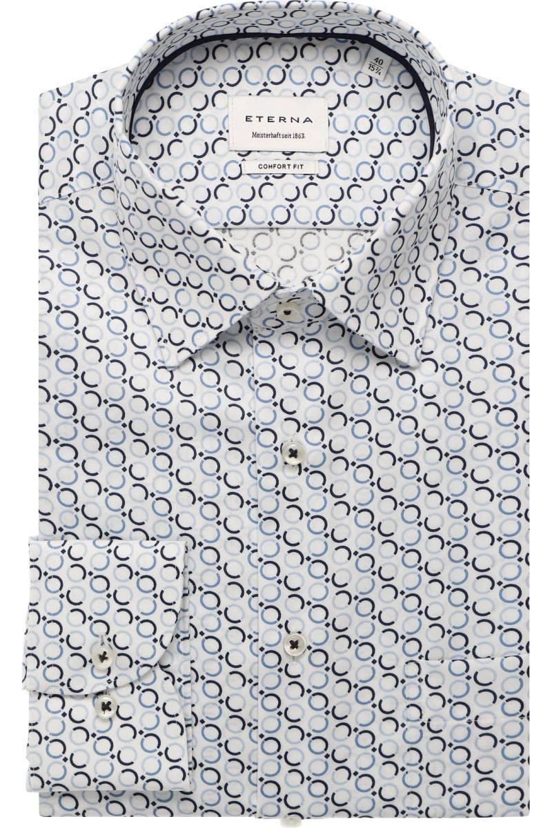 ETERNA Comfort Fit Hemd blau, Bedruckt