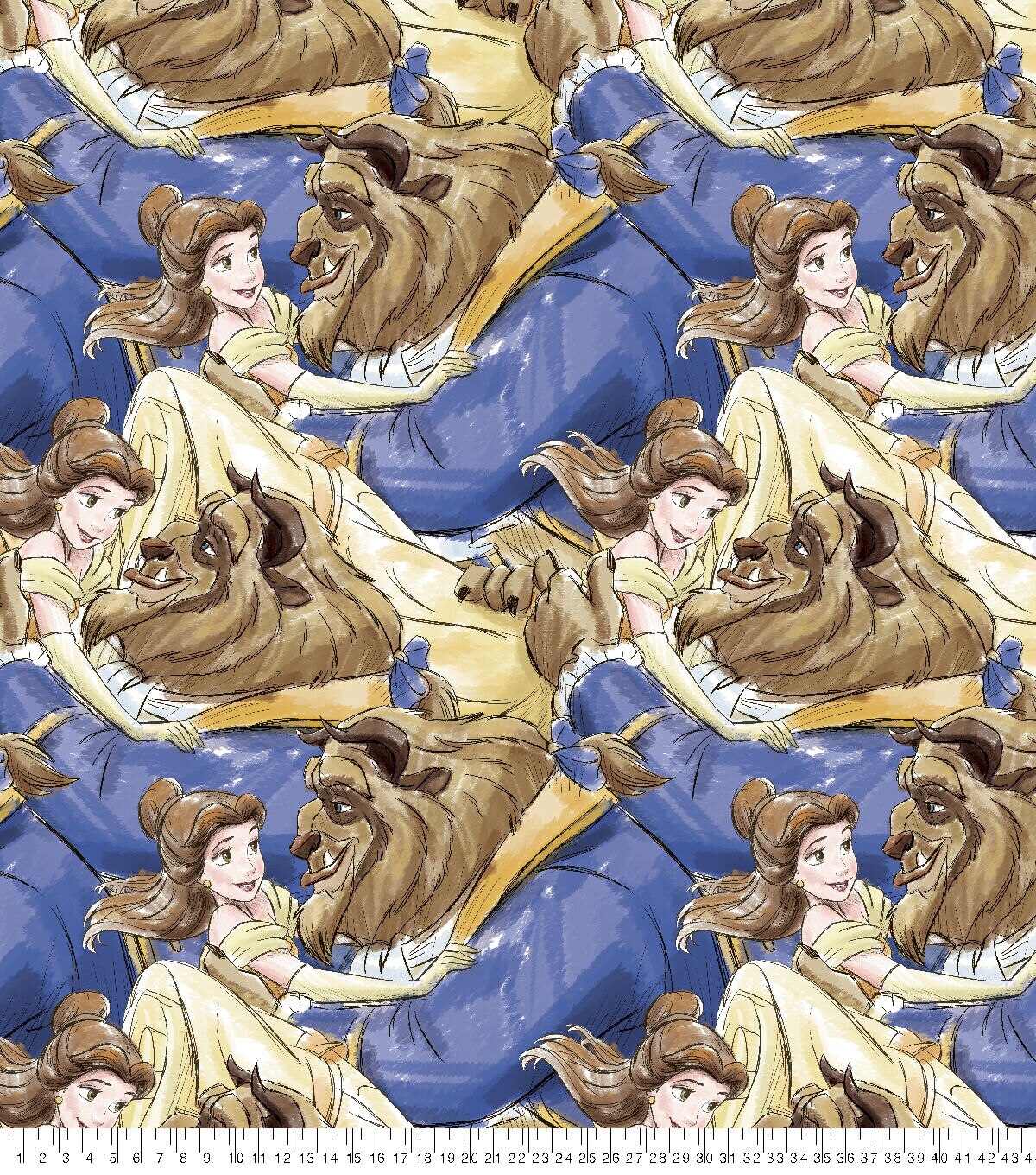 Beauty And The Beast Packed Fleece Fabric