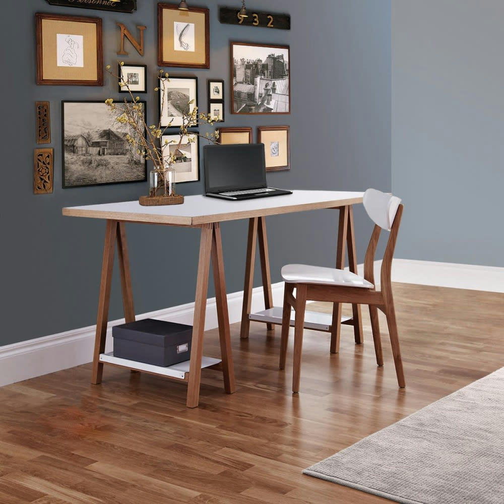 HIGHBURY - Bureau à tréteaux blanc