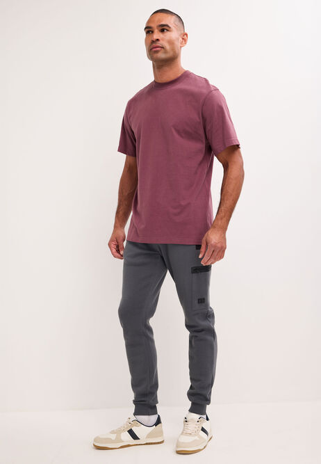 Mens Grey Plain Sport Style Joggers