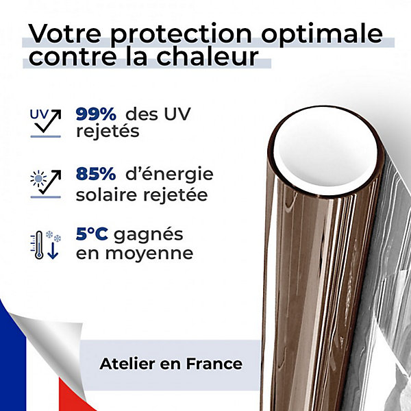 DIMEXACT - Film anti chaleur pour velux - bronze - 75 cm x 10 m - en Rouleau