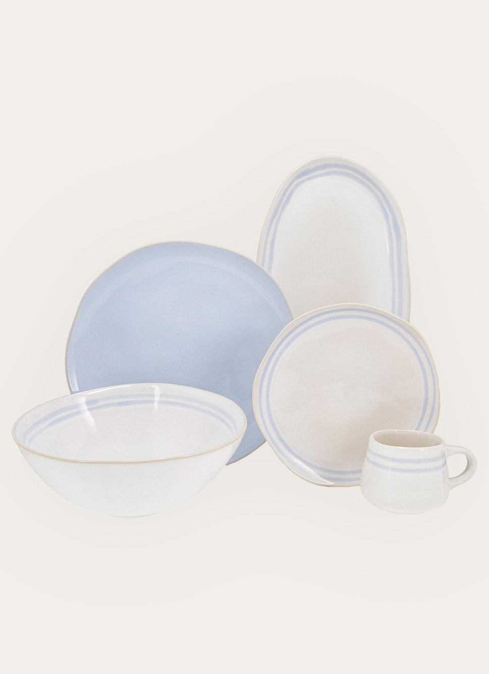 MUG EN GRÈS CIEL CRÈME / BLEU