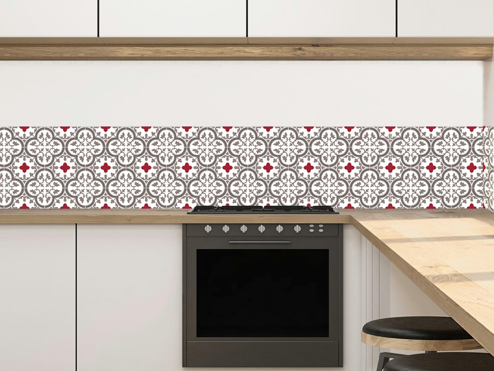 - Crédence adhésive tuileries rouge 40cmx2m