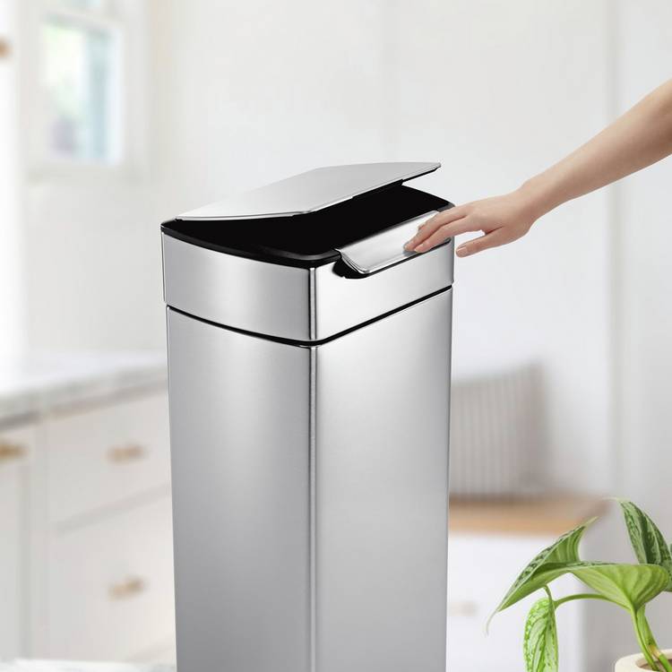 Simplehuman 30 Litre Touch-Bar Kitchen Bin - Stainless Steel