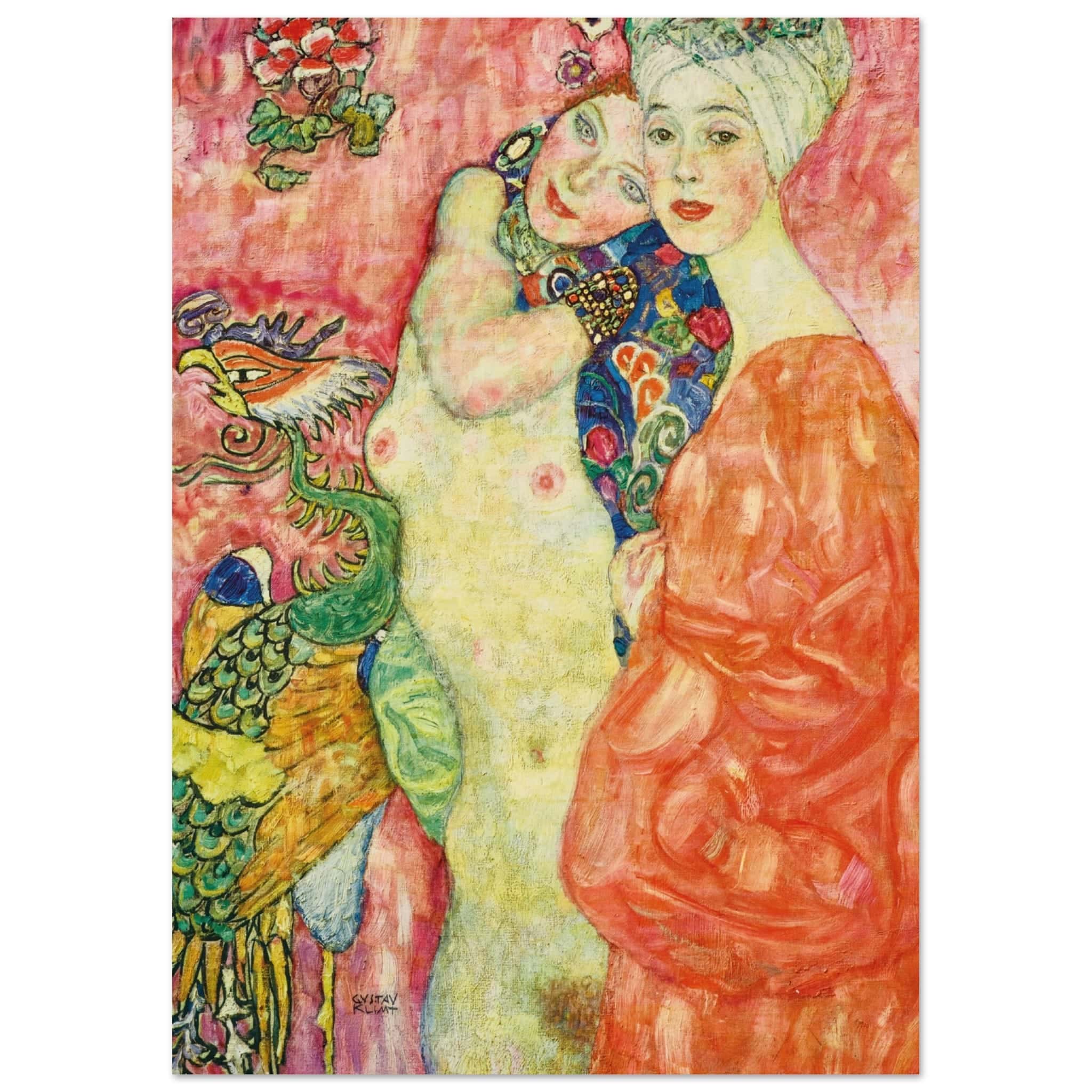 Artfulprints Poster Gustav Klimt - The women friends  - A4 21x29.7 cm - Roze
