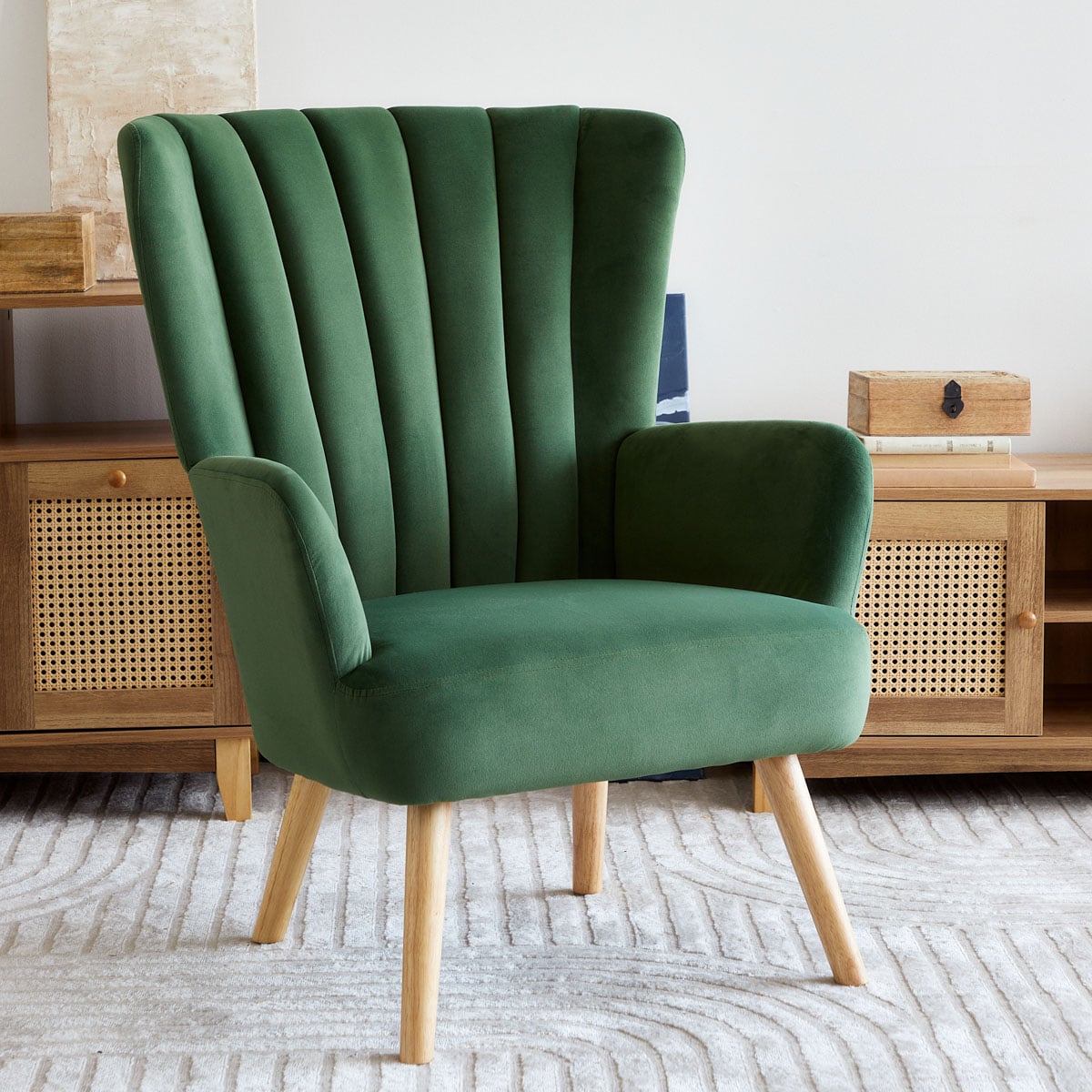 Fotel MILLS zielony 75x79x102 cm