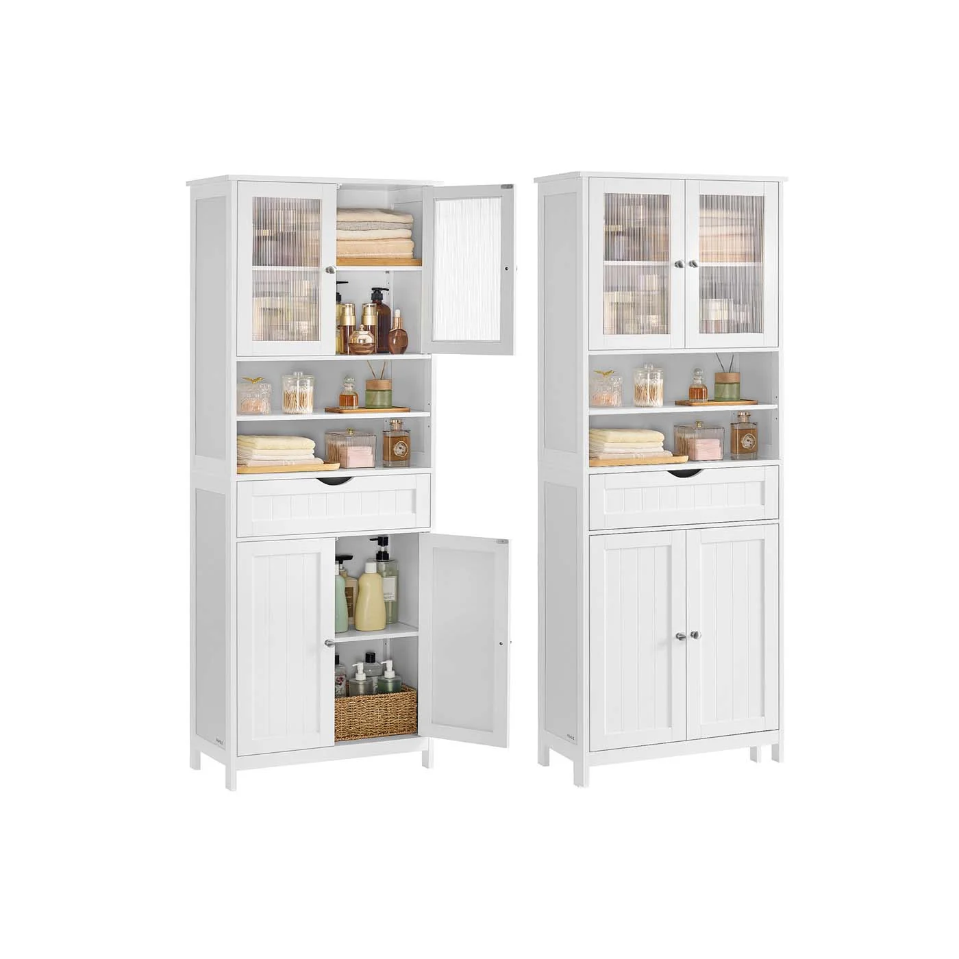Armoire de rangement polyvalente étagères réglables et tiroir