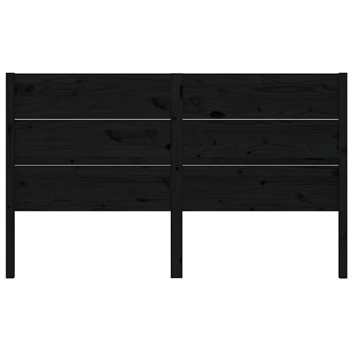 NNEVL Headboard Black 141x4x100 cm Solid Wood Pine