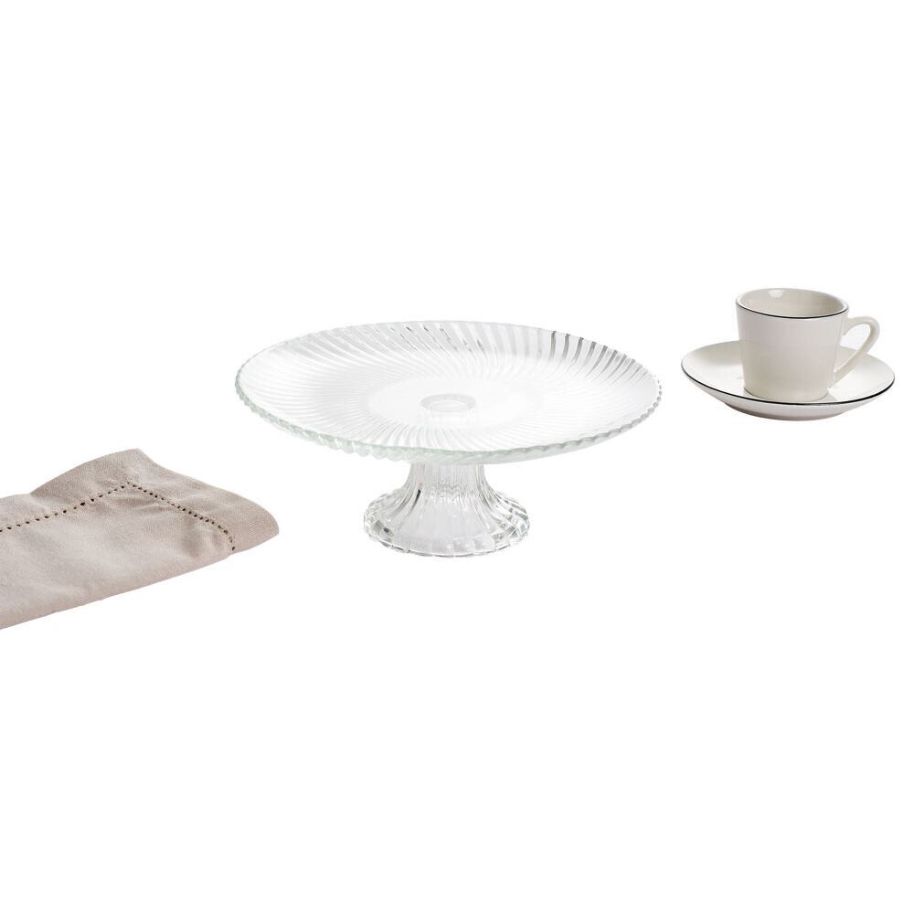 Assiette de présentation sur pied verre transparent Ø19,7xH8cm