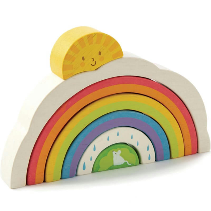 - Arc-en-ciel à empiler en bois