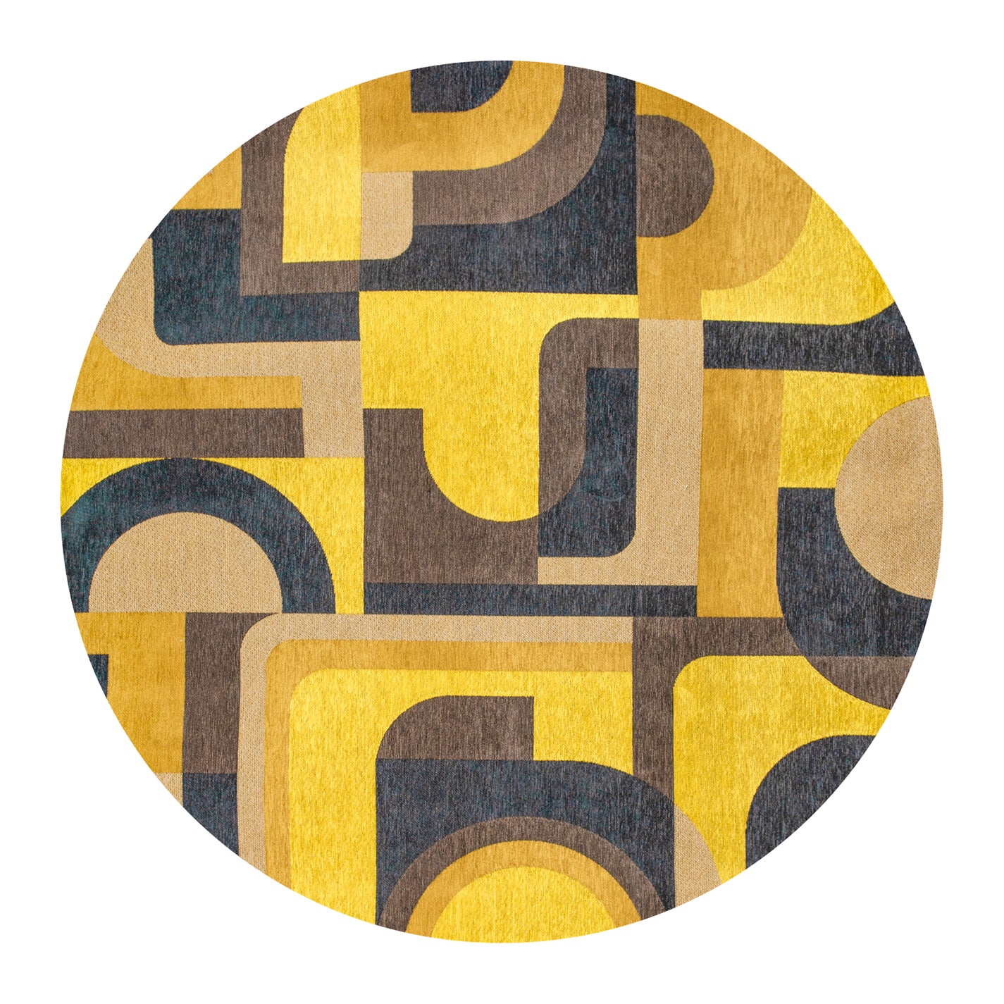 Louis de Poortere Yellow Meyer Vloerkleed Ø 140 cm - Nuance