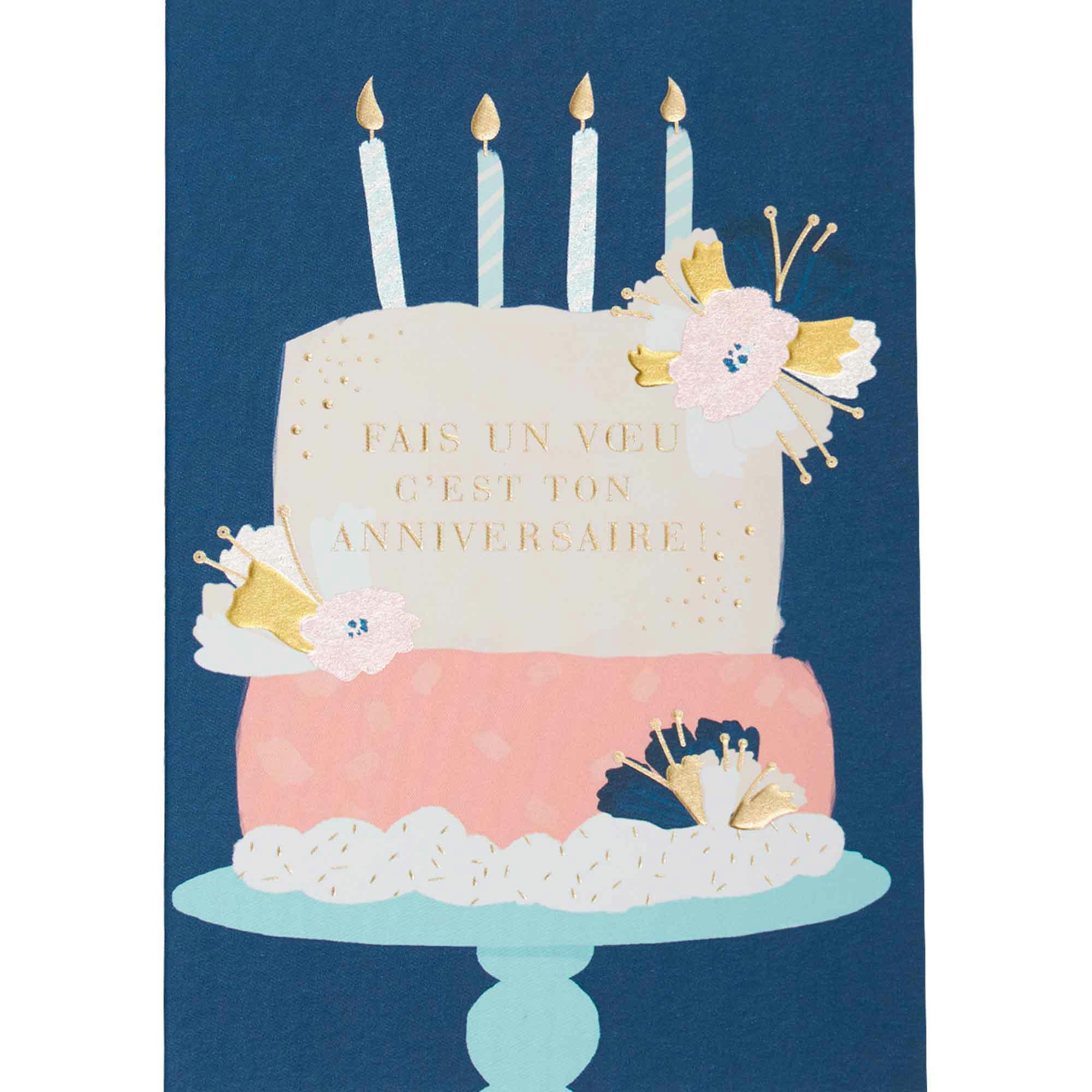 - Carte anniversaire fais un voeu