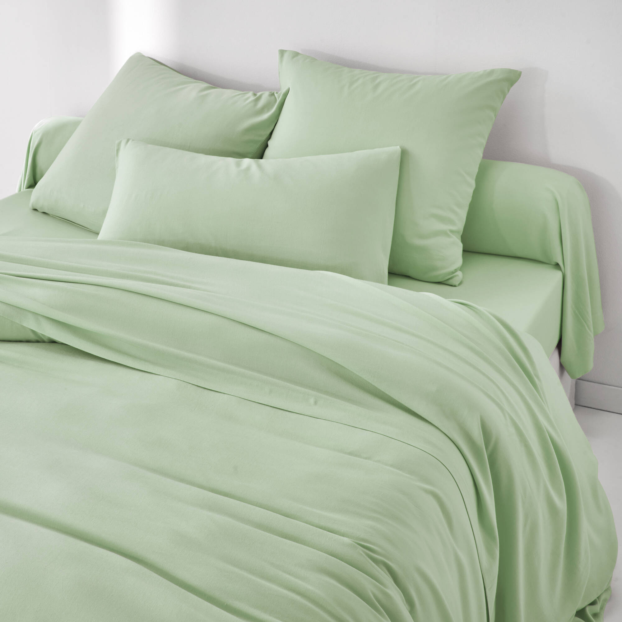 Linge de lit uni en bambou et en lin**