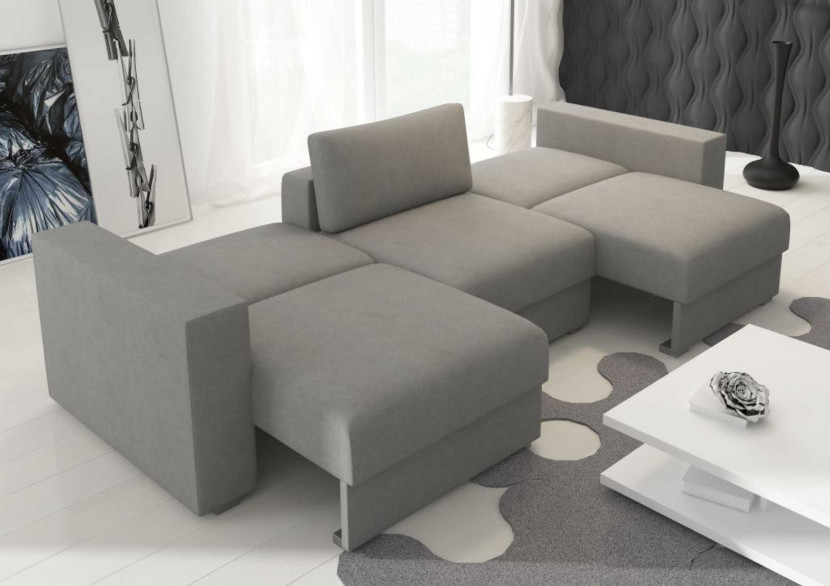 Sofa Rozkładana Trzyosobowa z Pojemnikiem LIFE Zielona z Funkcją Spania