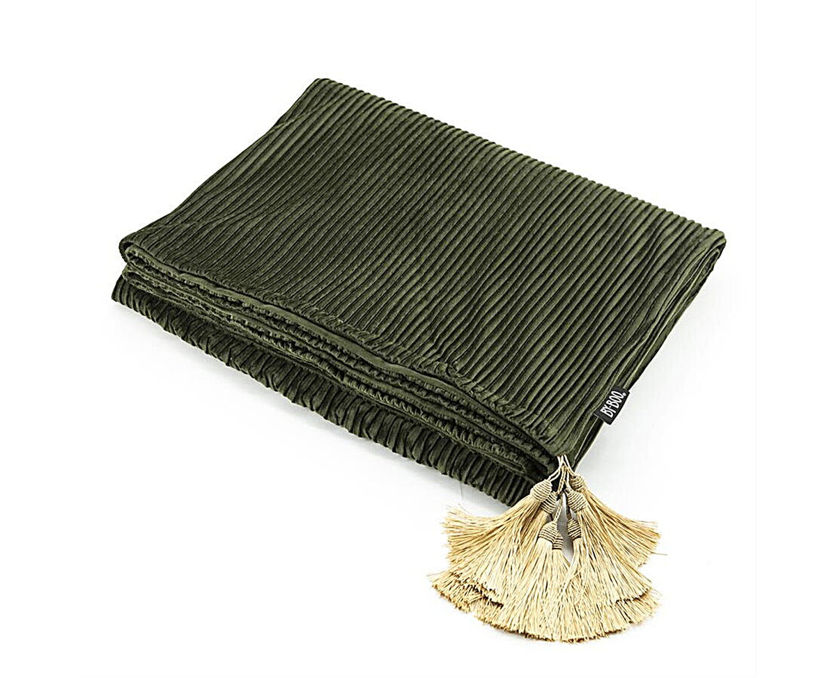 FurniLux Deken Royalty - Fluweel Groen met Gouden - 170x140x1cm