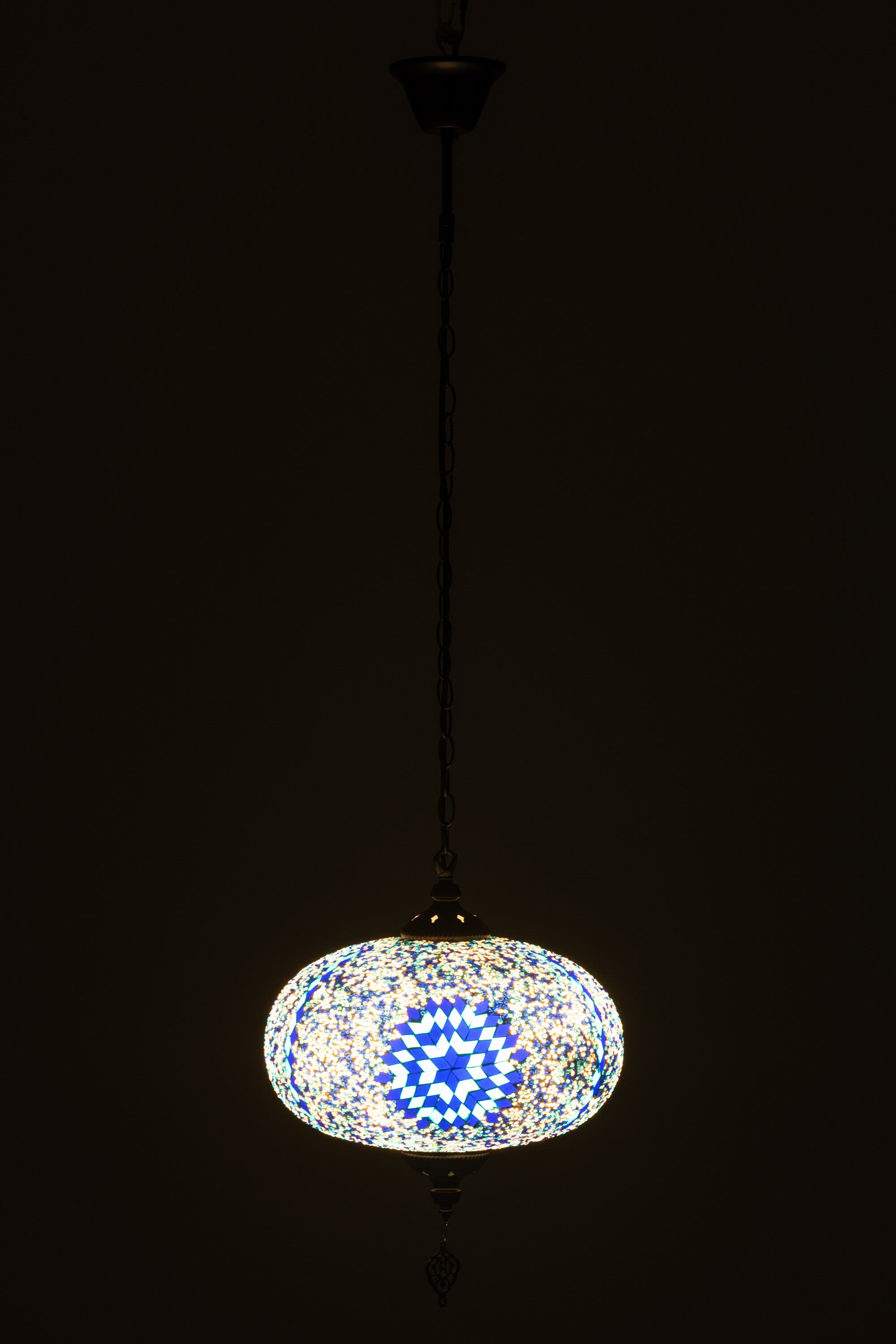 J-Line hanglamp Mozaiek - glas/metaal - blauw - large
