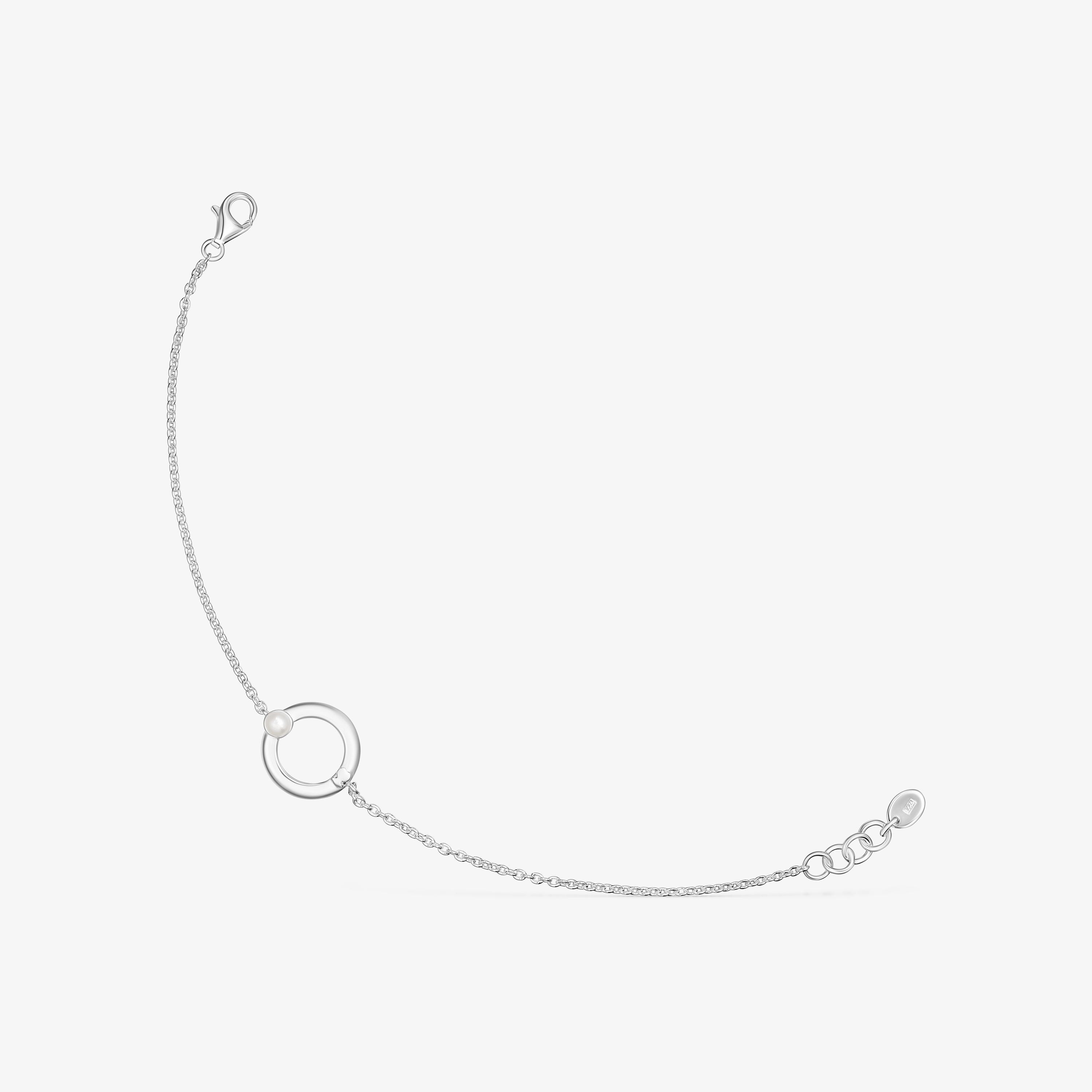 Pulsera de plata con una perla y oso TOUS Fellow