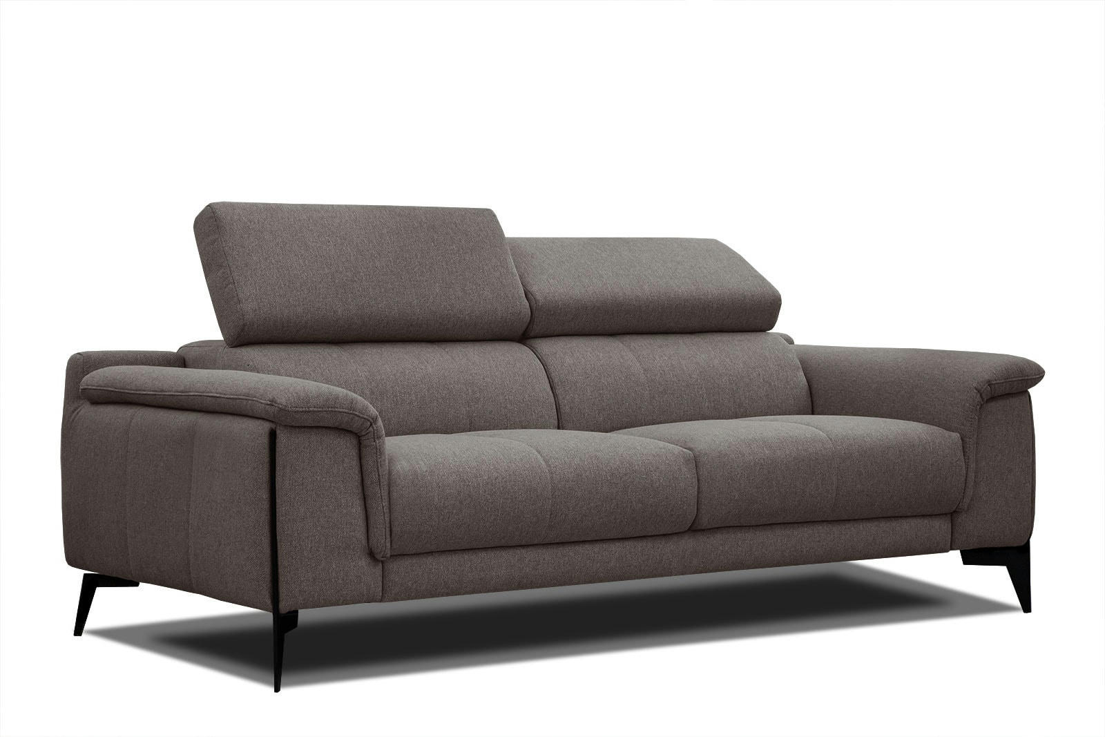 MATERA - Canapé XXL droit 3 places tissu brun