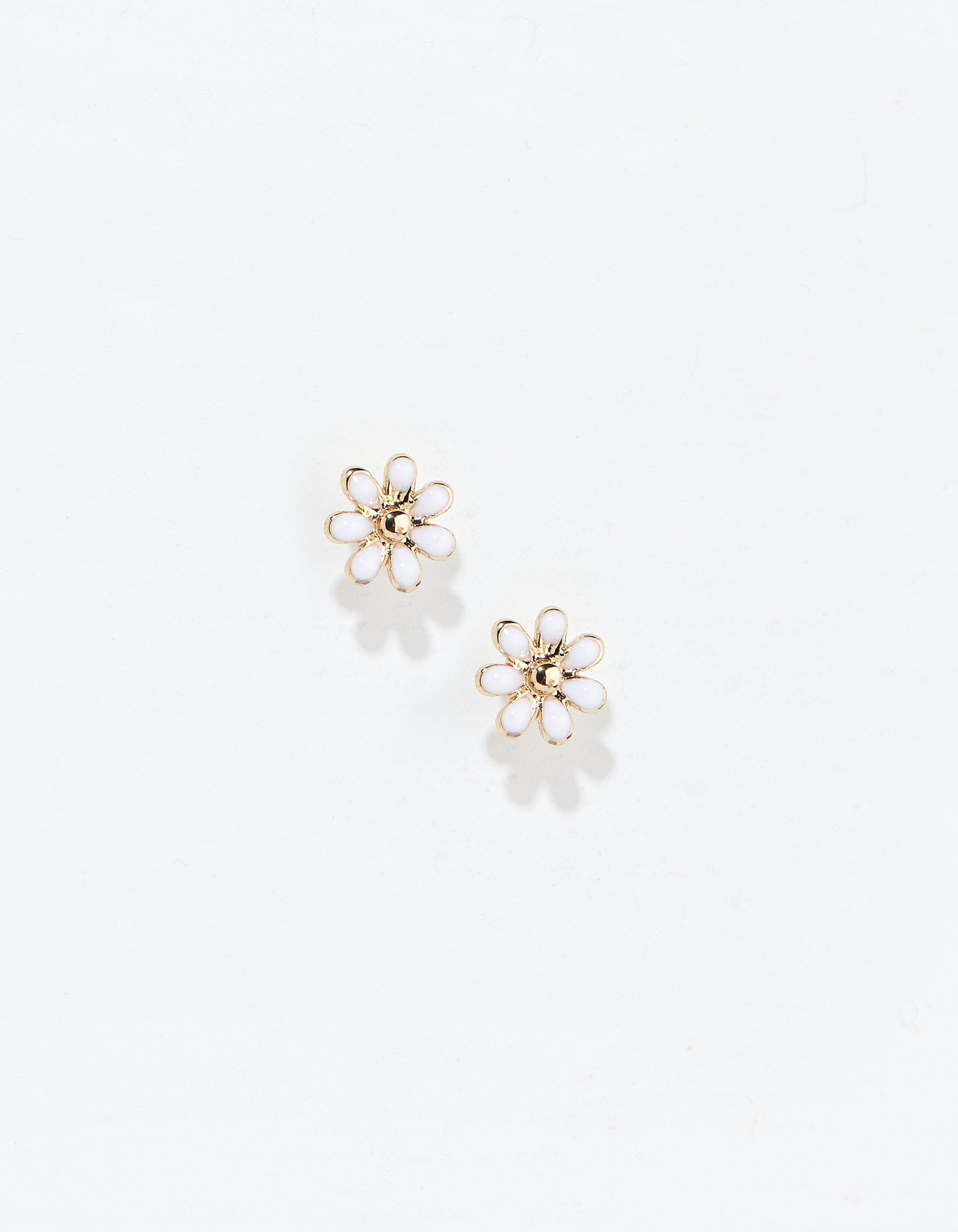 Enamel Daisy Stud Earrings