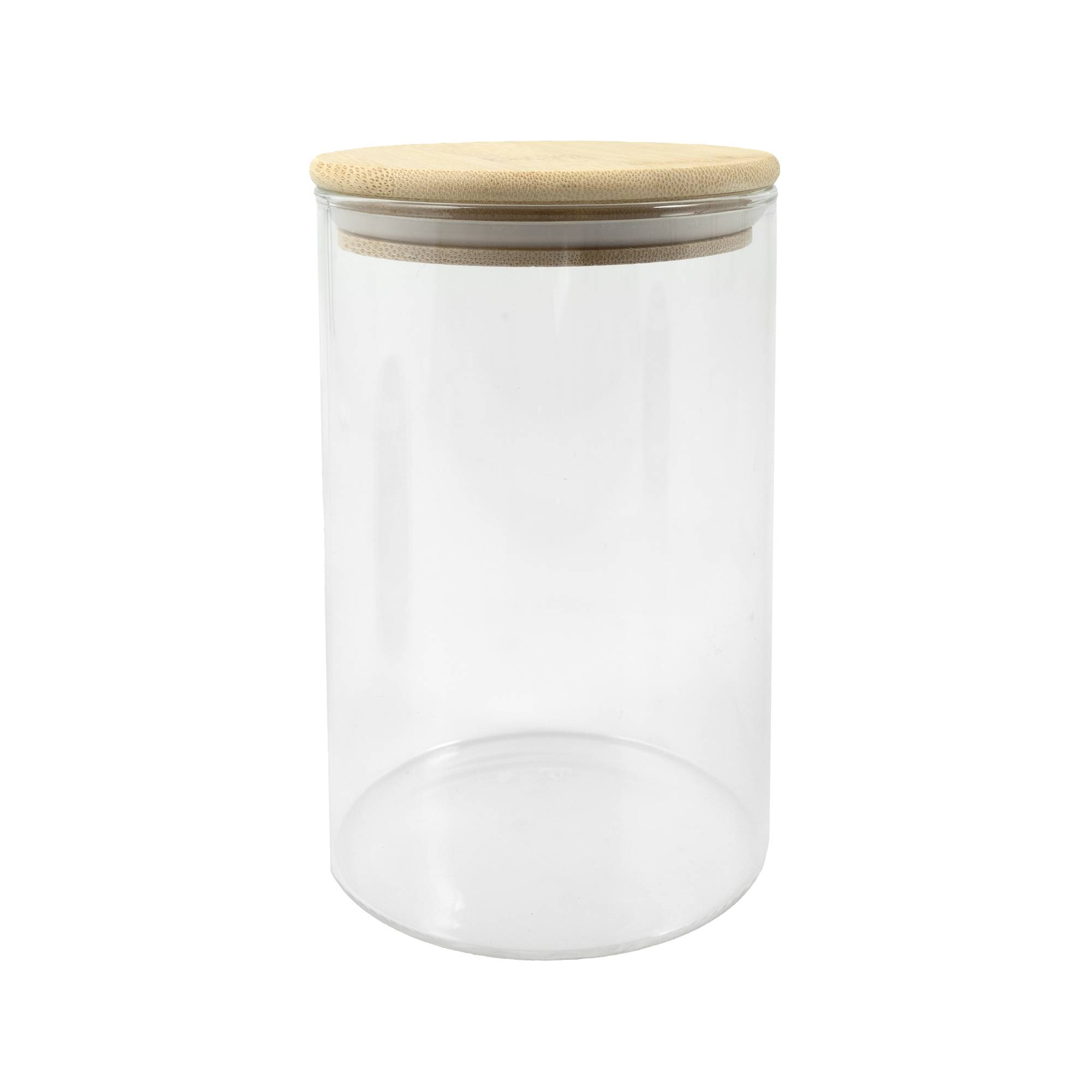 Glass Jar with Bamboo Lid 8.5cm x 13cm