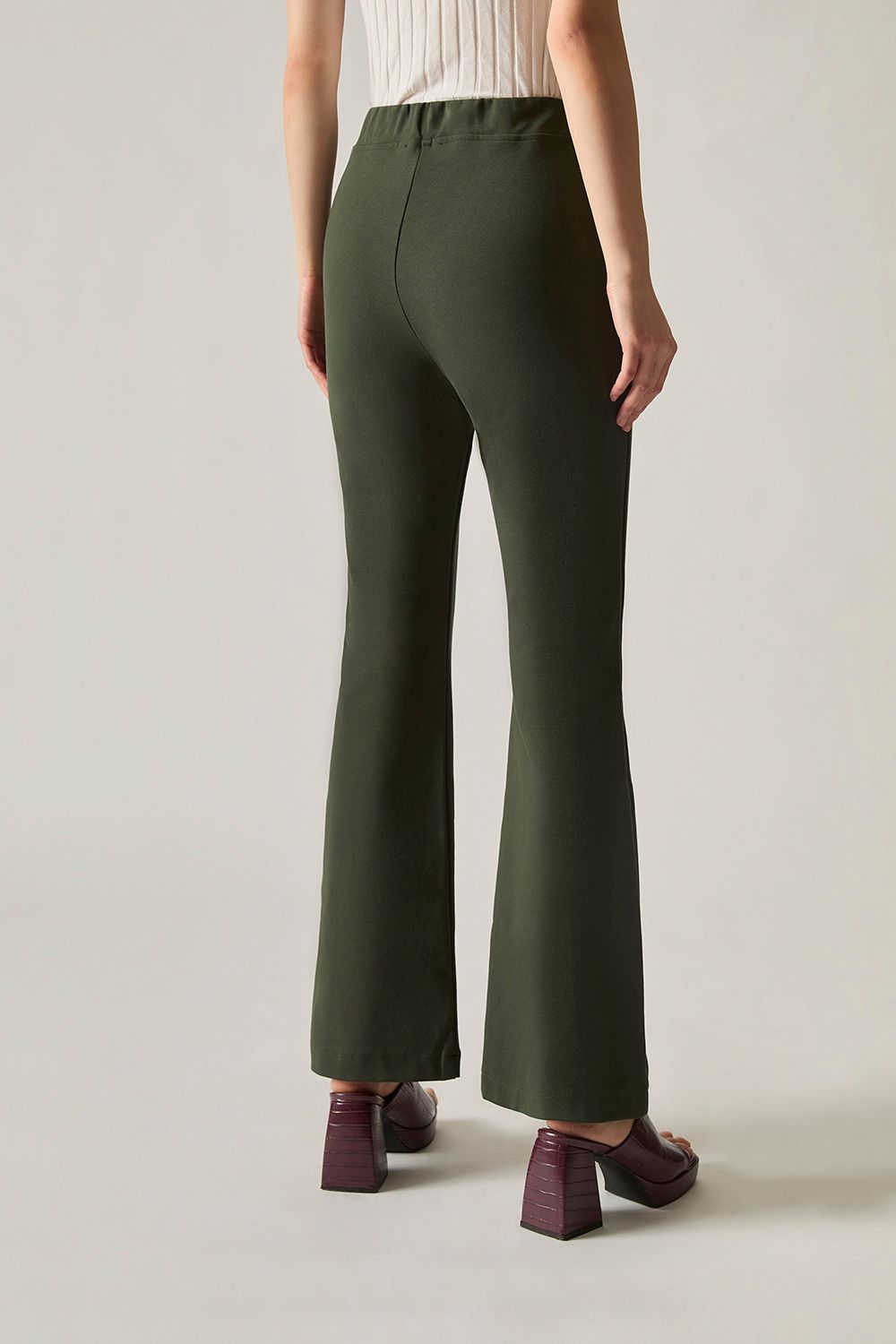 James Lakeland Khaki Bootleg Trousers