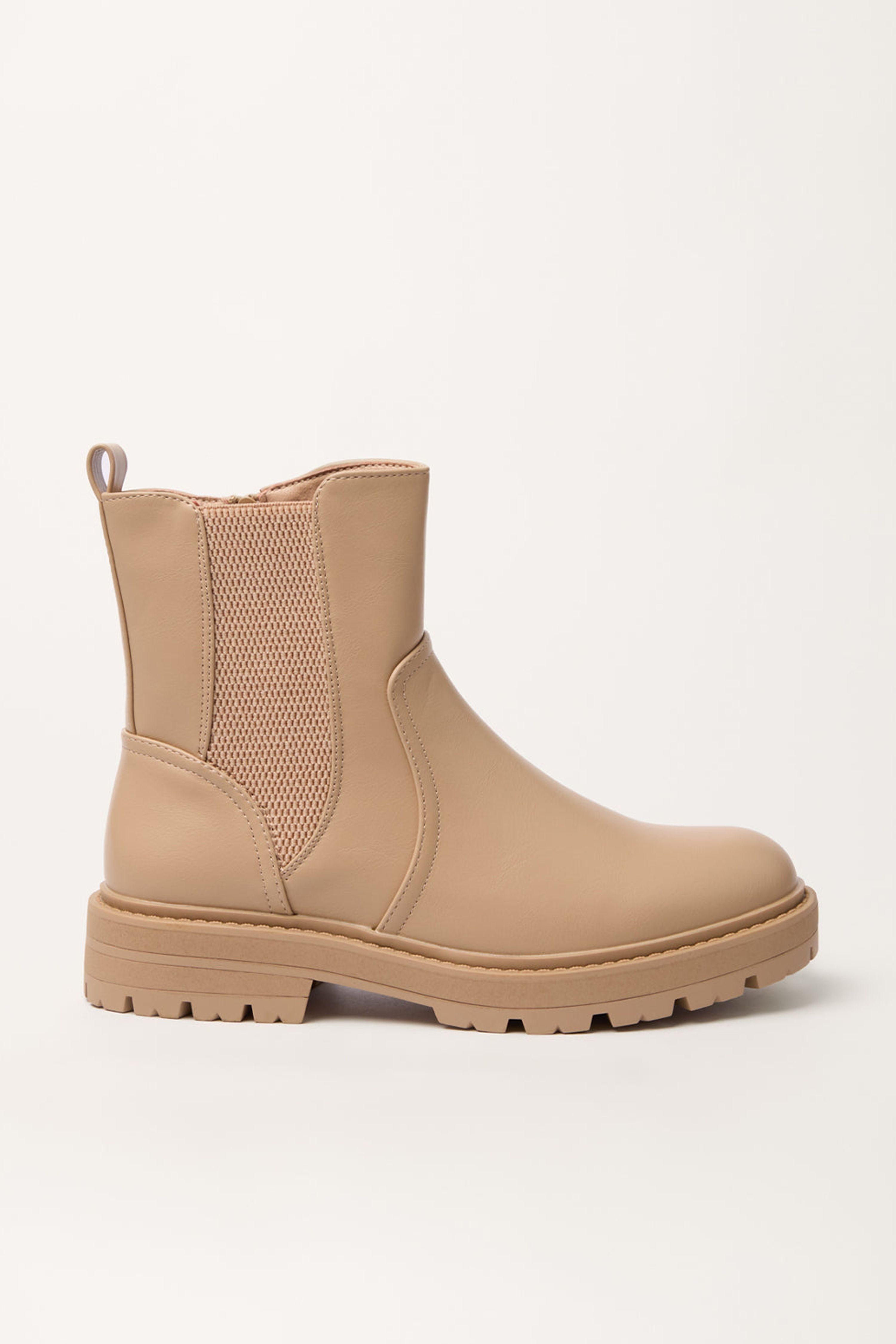 Blue Vanilla Beige Elasticated Side Ankle Boots