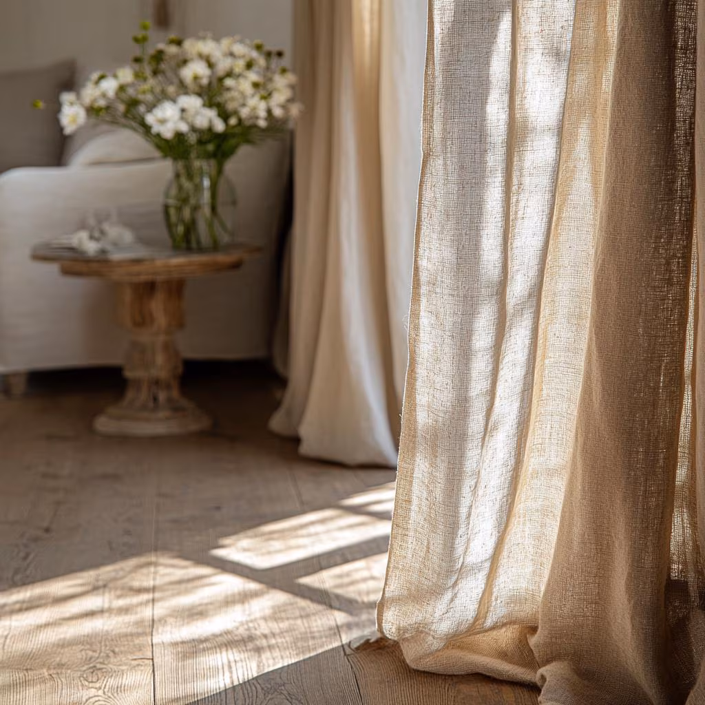 ORGANIC Linen Curtain Modern Home Decor 100% Natural European Linen Bedroom Farmhouse Curtains Elegant Linen Curtain with Tab top heading