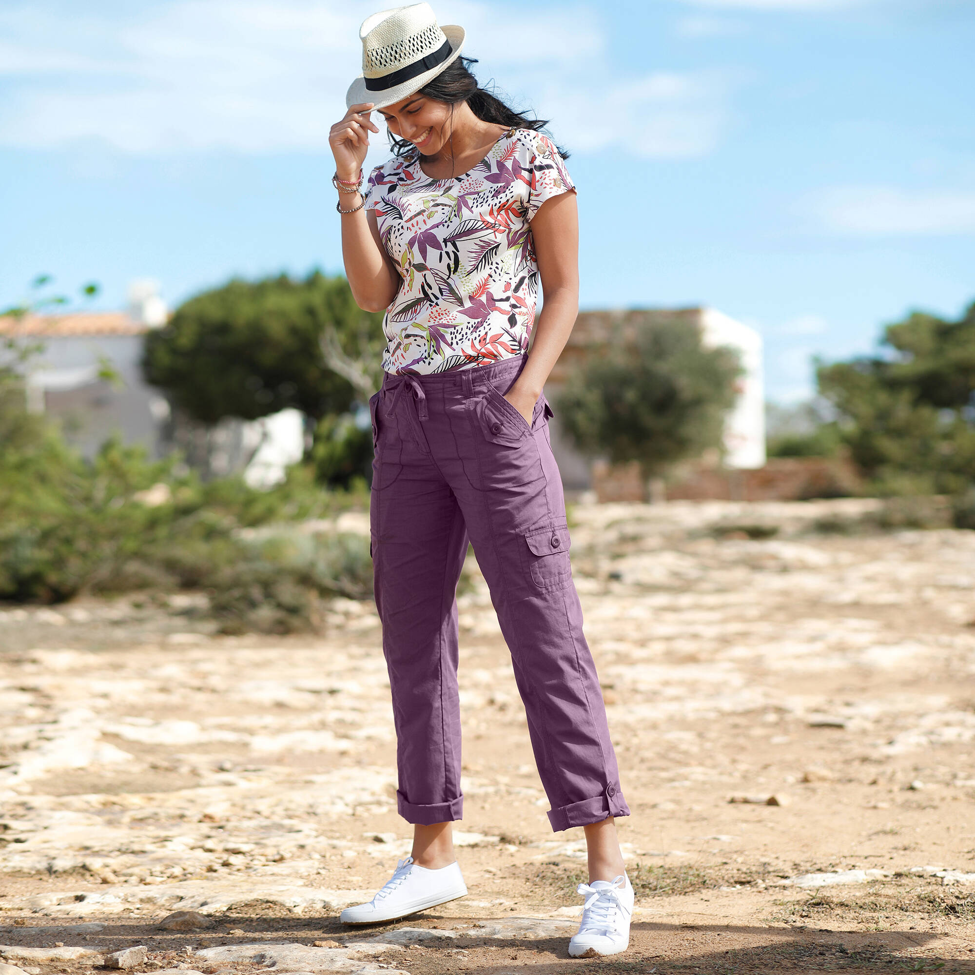 Pantalon battle retroussable