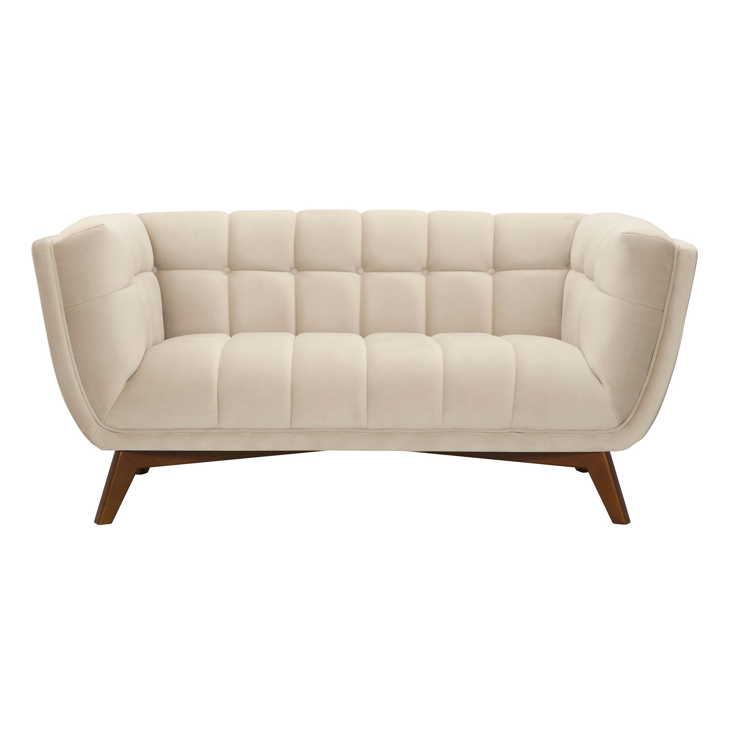 MONA - Canapé 2 places en velours beige