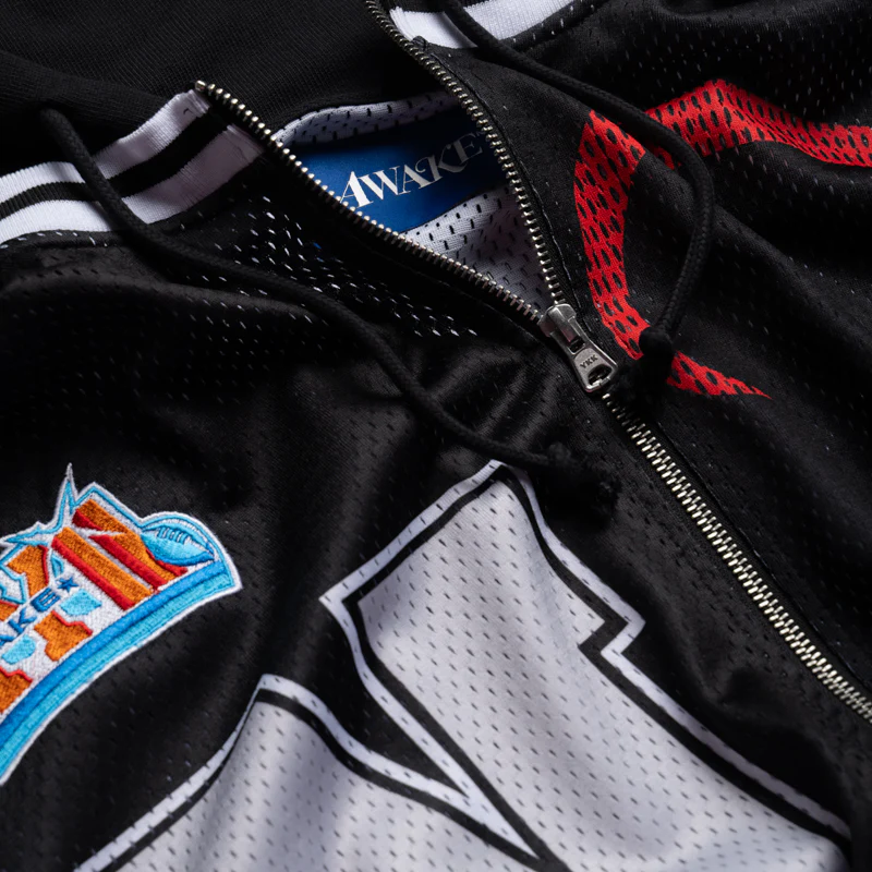 Awake NY Headcrack Champs Jersey Zip Hoodie - Black