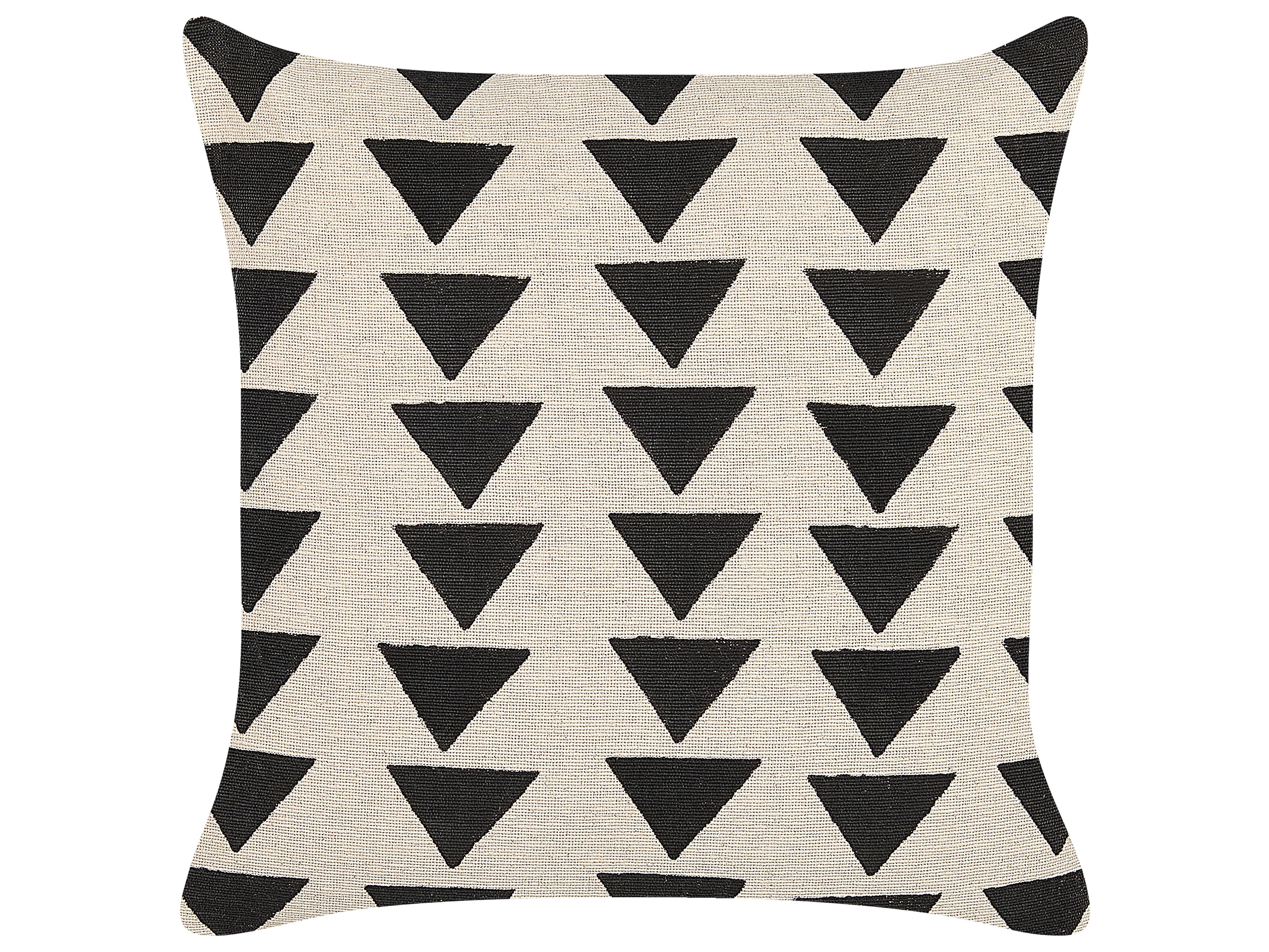 Throw Cushion CERCIS Cotton 45 x 45 cm Beige Geometric Pattern