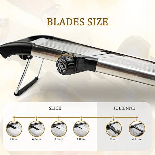 NNEOBA Adjustable Slicer Stainless Steel Vegetable Cutter Chopper Black