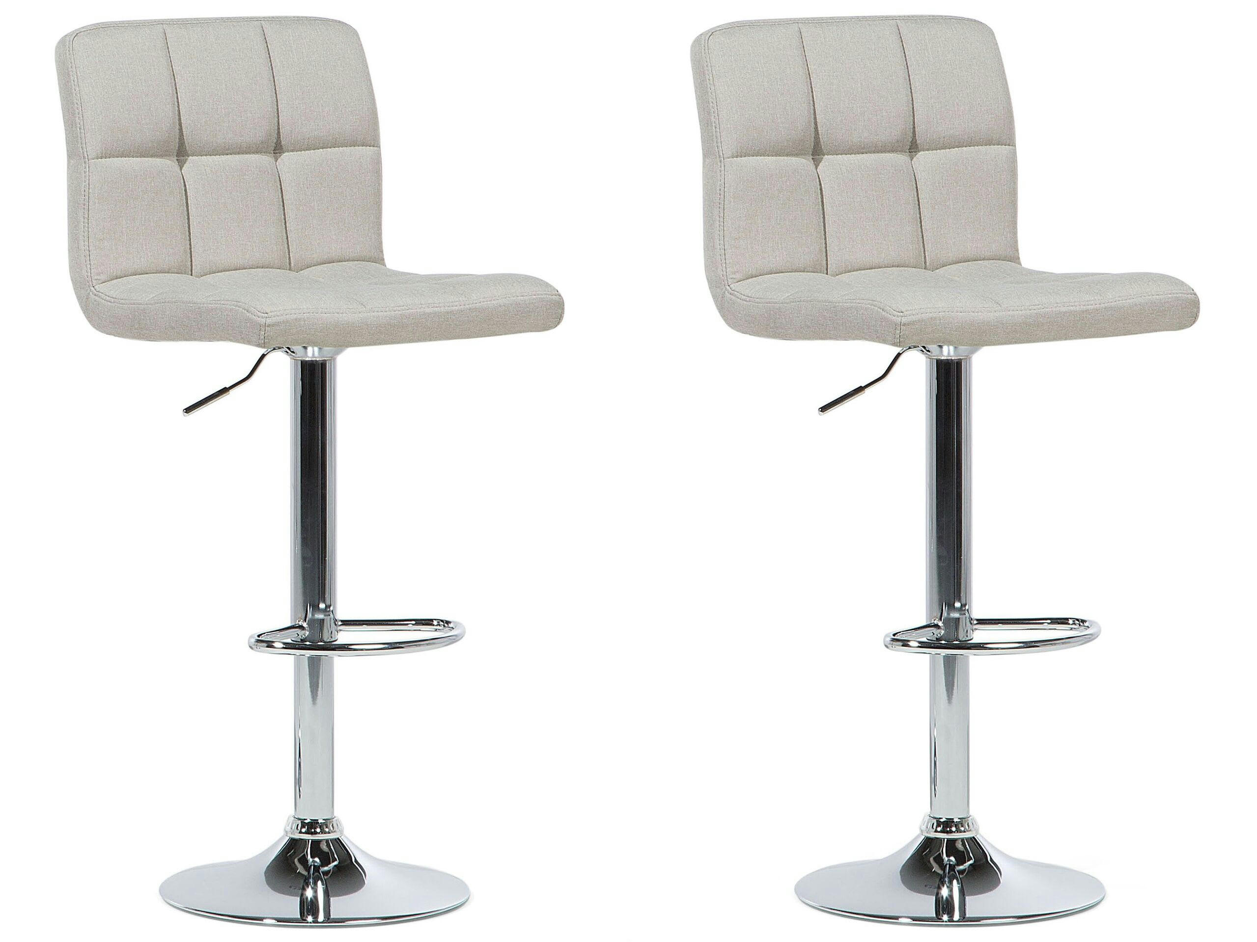 MARION - Lot de 2 chaises de bar réglables beiges