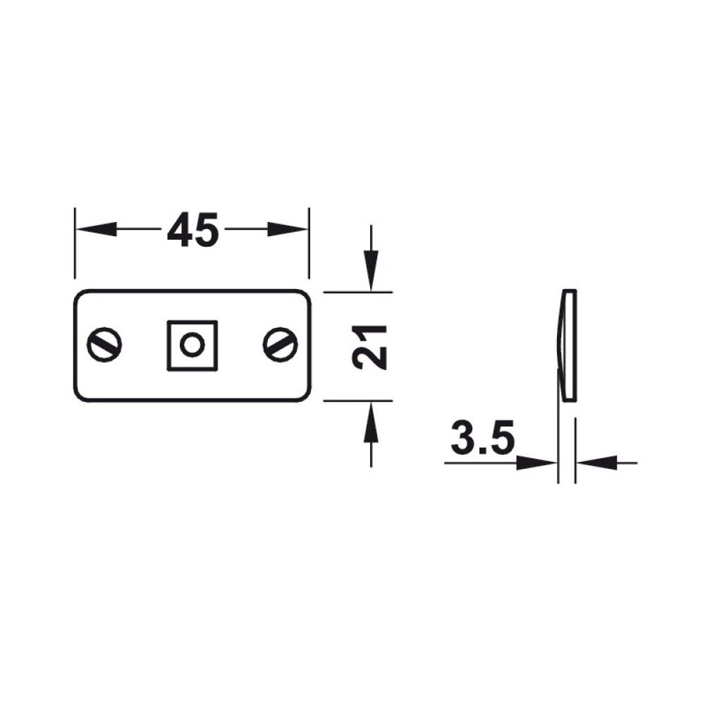 BESLAG HÄFELE 45X21MM
