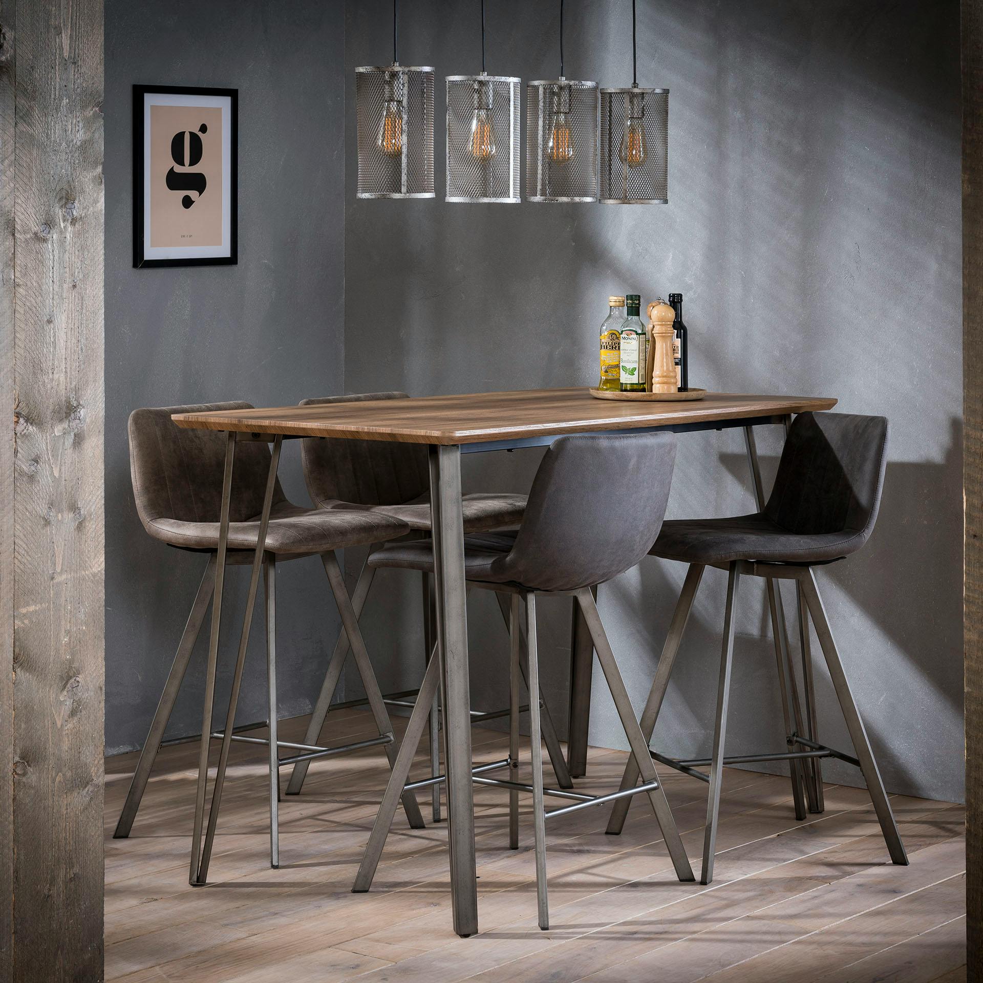 Table haute rectangulaire finition brun HELSINKI