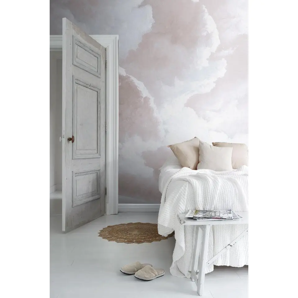 Sanders & Sanders fotobehang wolken roze - 318 x 280 cm