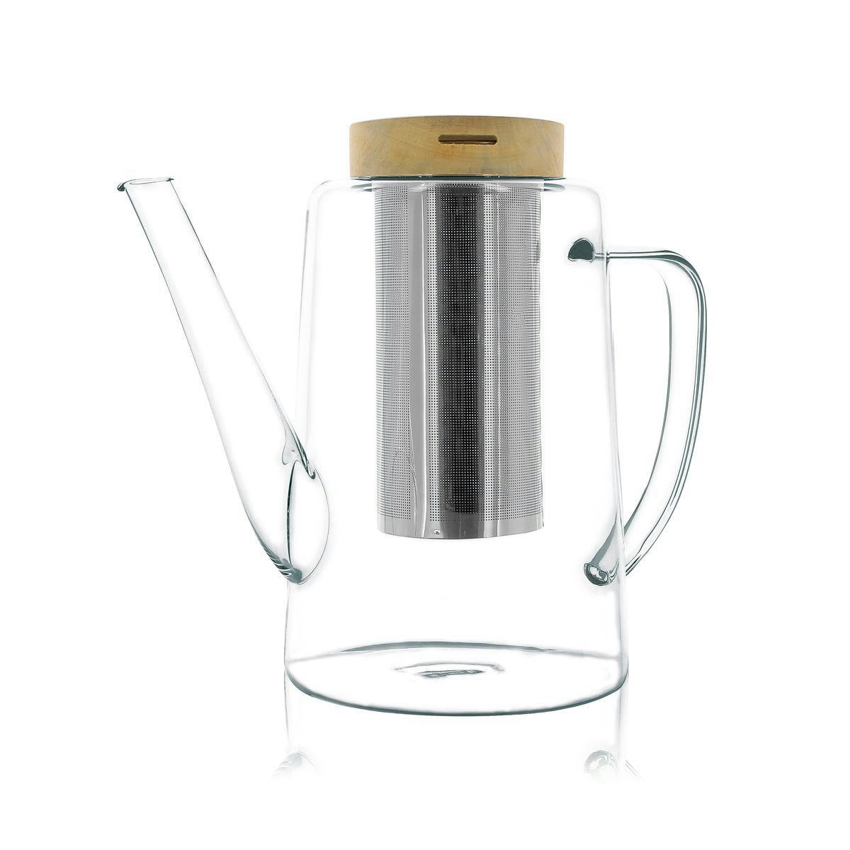 GUSTAVE - Théière en verre et couvercle en bois 1,2L