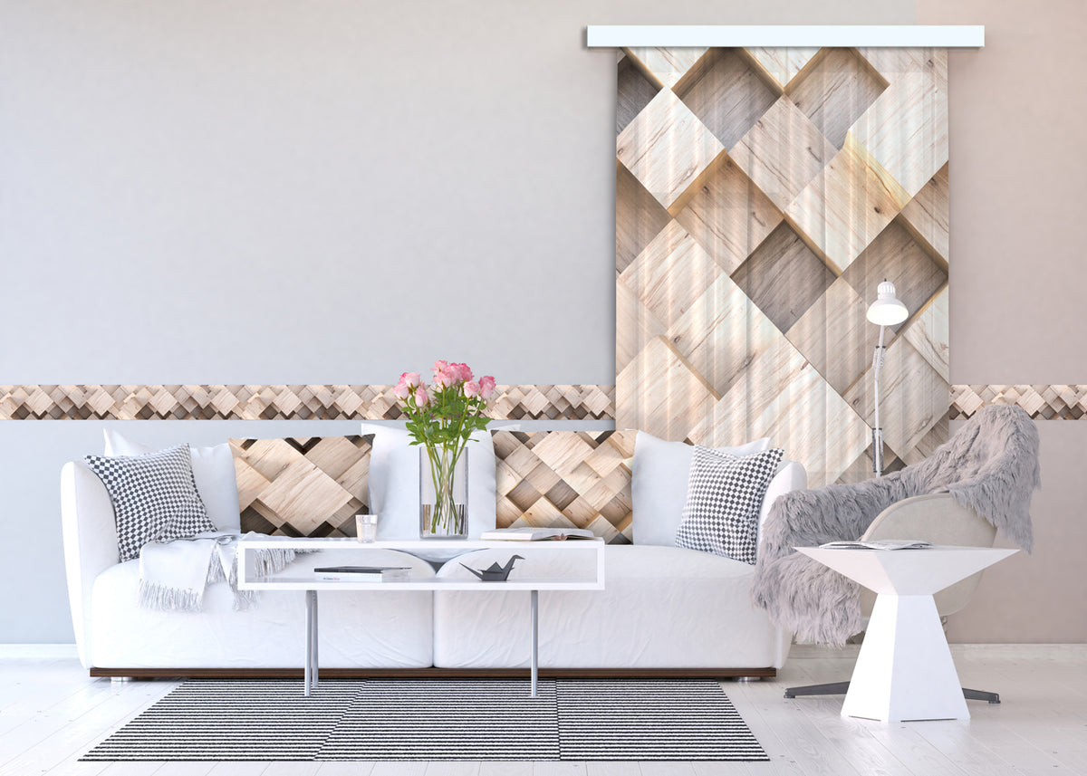Sanders & Sanders zelfklevende behangrand hout motief bruin en lichtbeige - 500 x 14 cm - 600065