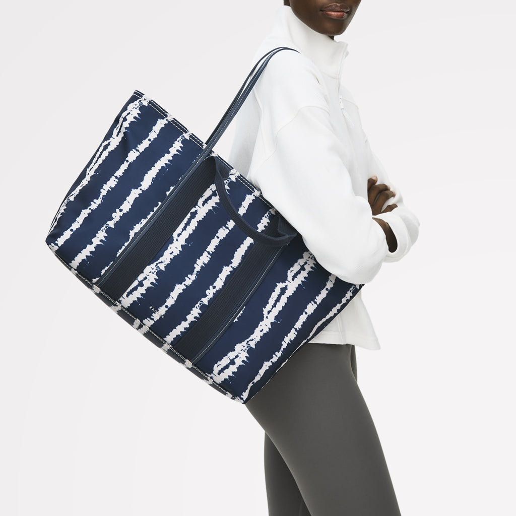 Halley Row - Tie Dye Stripe - Large Ziptop Tote